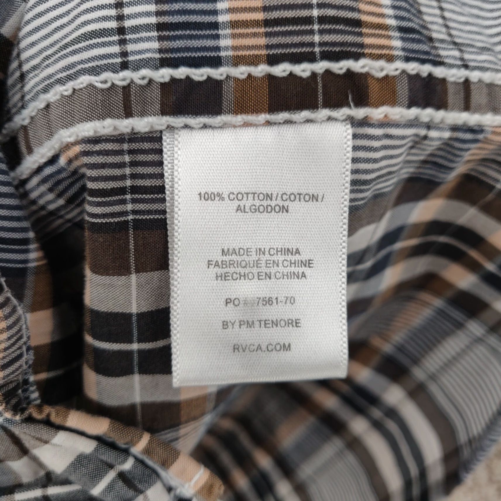 RVCA RVCA Shirt Mens M Yellow Plaid Long Sleeve Button-Up Regular Fit Size US M / EU 48-50 / 2 - 7 Thumbnail
