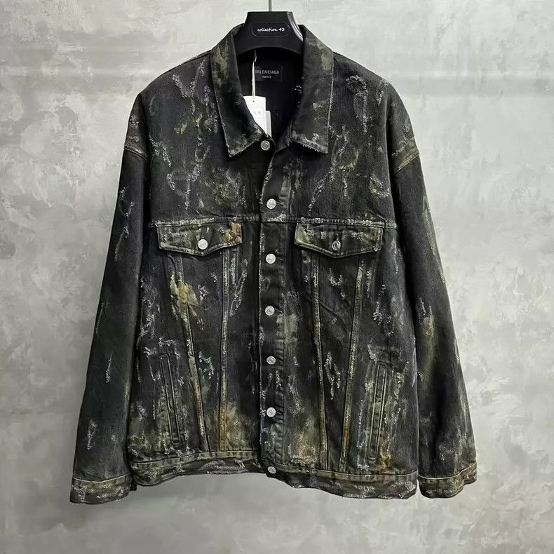 Balenciaga Balenciaga Black Tie-Dye Denim Jacket - dmc Size US M / EU 48-50 / 2 - 1 Thumbnail