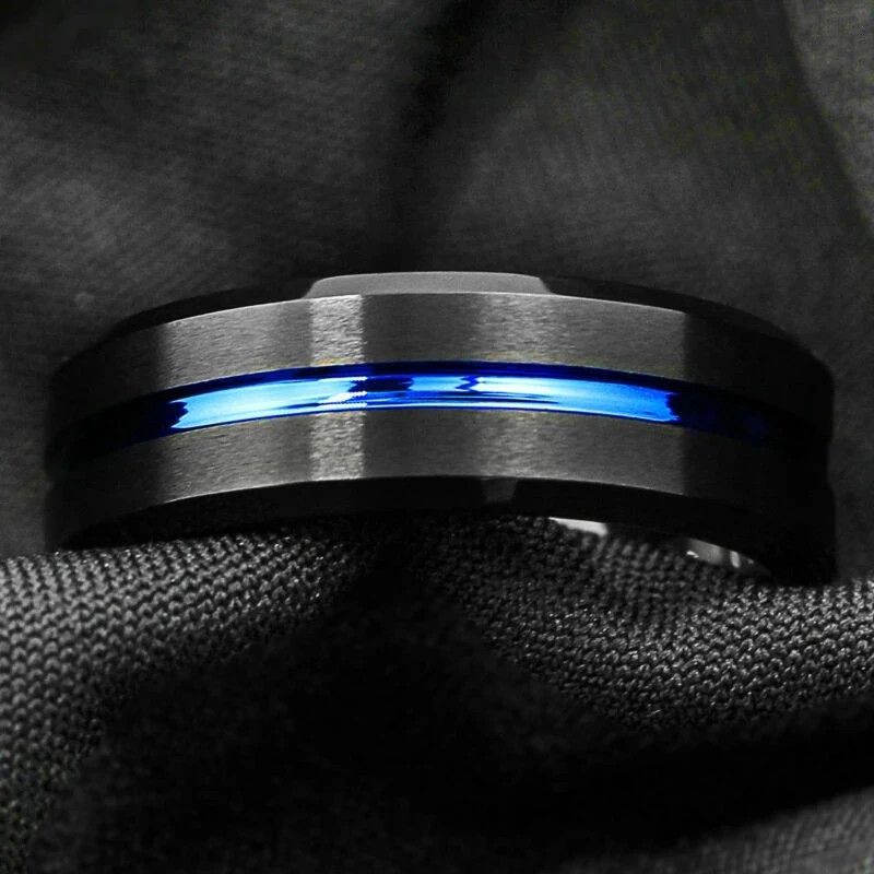 Jewelry 8mm Black Brushed Ring Size ONE SIZE - 3 Thumbnail