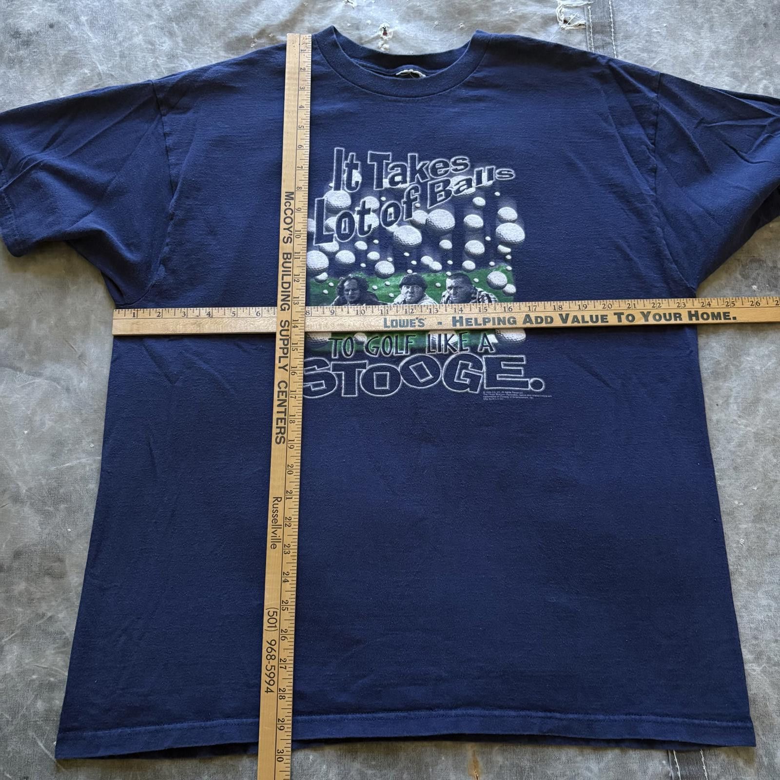Vintage Vintage 90s Three Stooges It Takes A Lot Of Balls Golf Shirt Size US XL / EU 56 / 4 - 5 Thumbnail