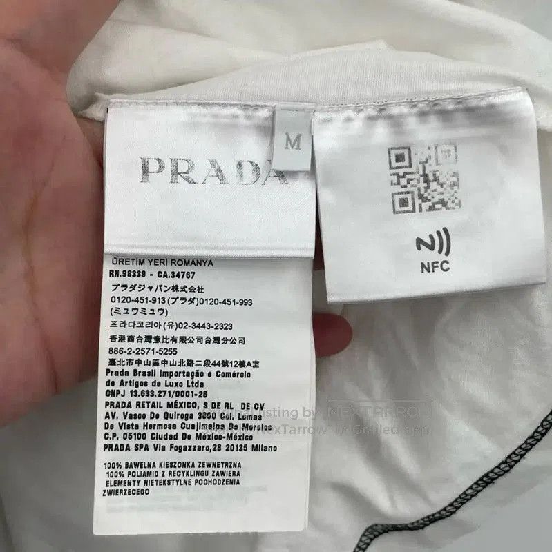 Prada Prada Summer Men's White Cotton T-Shirt. Size US M / EU 48-50 / 2 - 4 Thumbnail