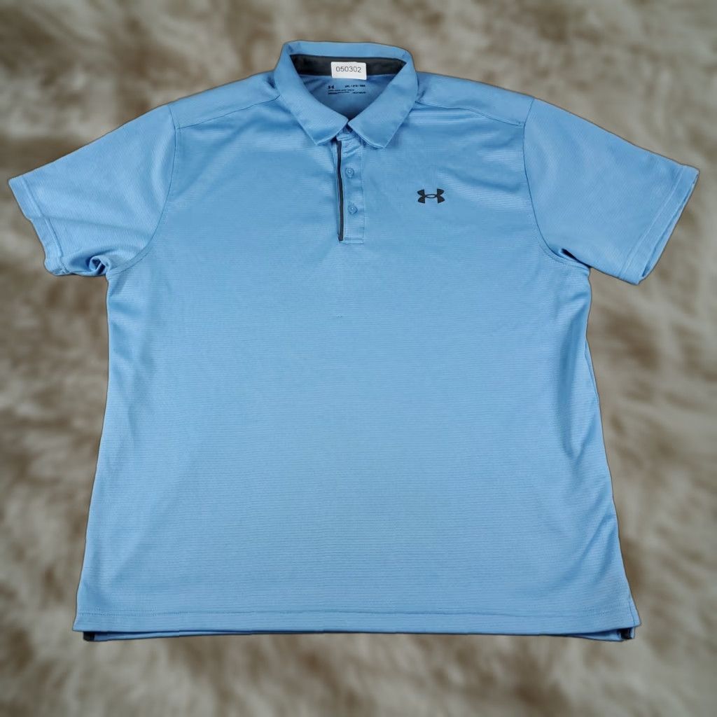 Under Armour Under Armour Shirt Mens Size 2XL Blue Golf Casual Short Sleeve Polo Size US XXL / EU 58 / 5 - 1 Thumbnail