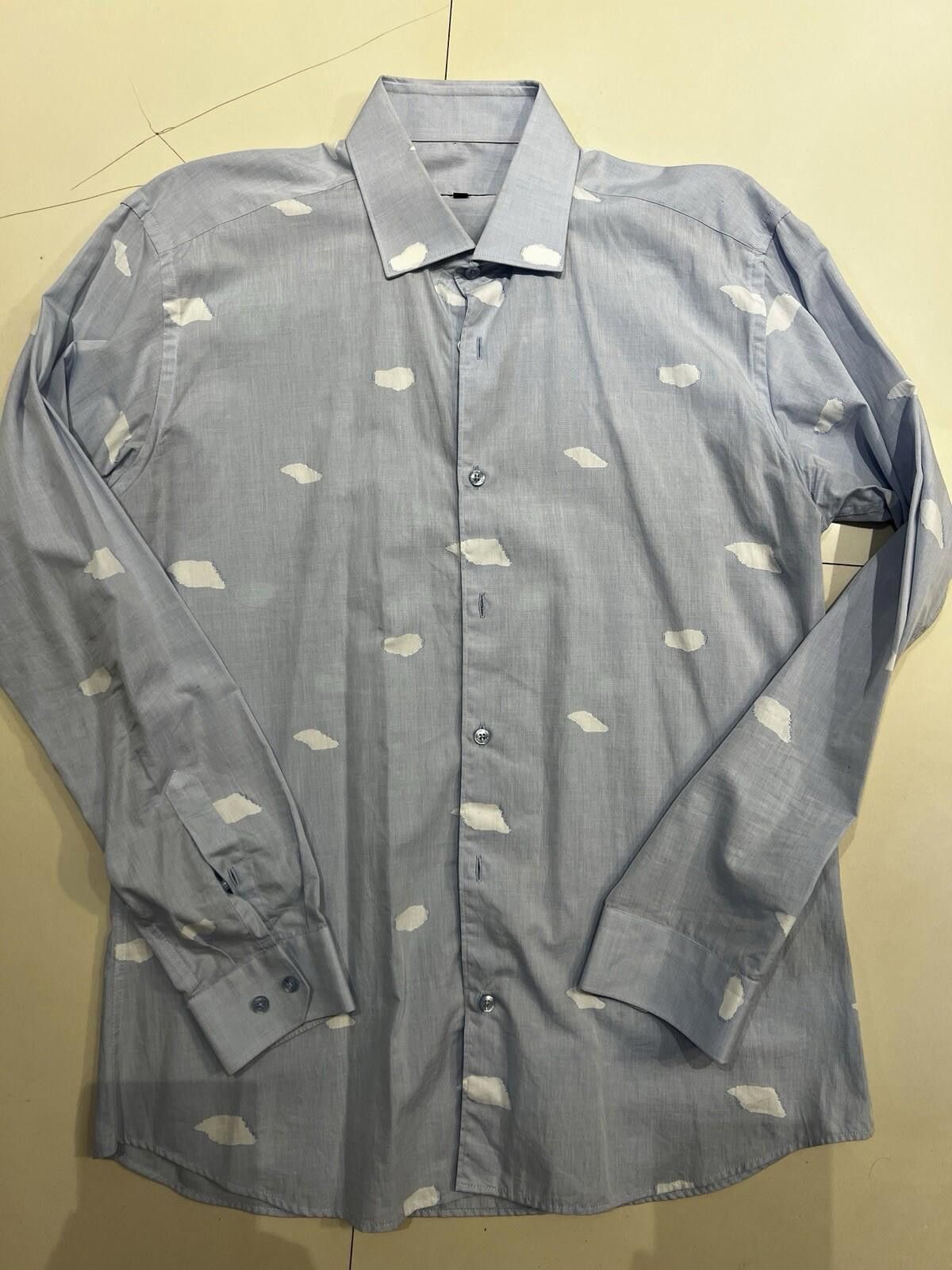Jared Lang Jared Lang Men’s Button Down Blue With Clouds Shirt Large Size US L / EU 52-54 / 3 - 1 Thumbnail