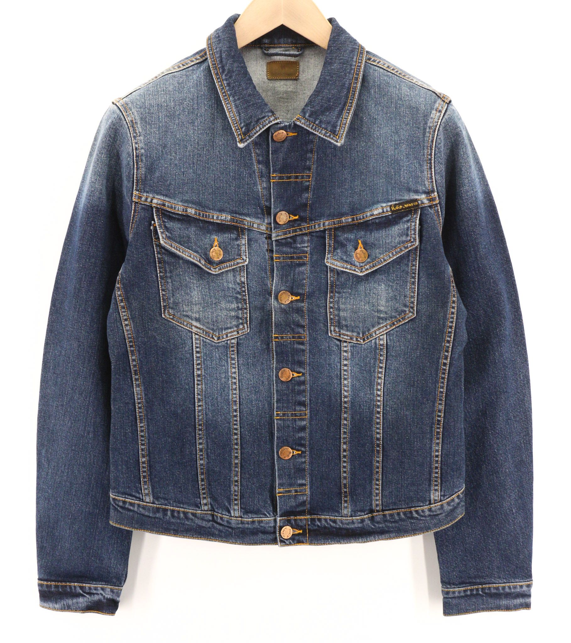 Nudie Jeans PERRY EXCELLENT BLUE XS Denim Stretch Blue Jacket 80807 Size US XS / EU 42 / 0 - 1 Thumbnail