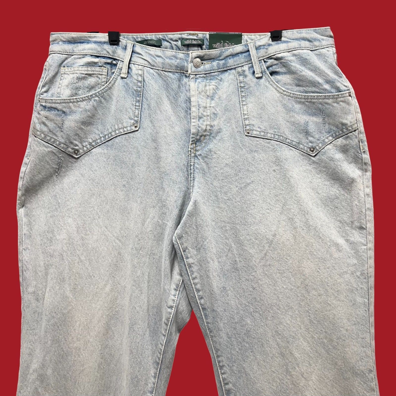 Other Wild Fable - Women's Low-Rise Bootcut Baggy Jeans - Light Bl Size 39" - 15 Thumbnail