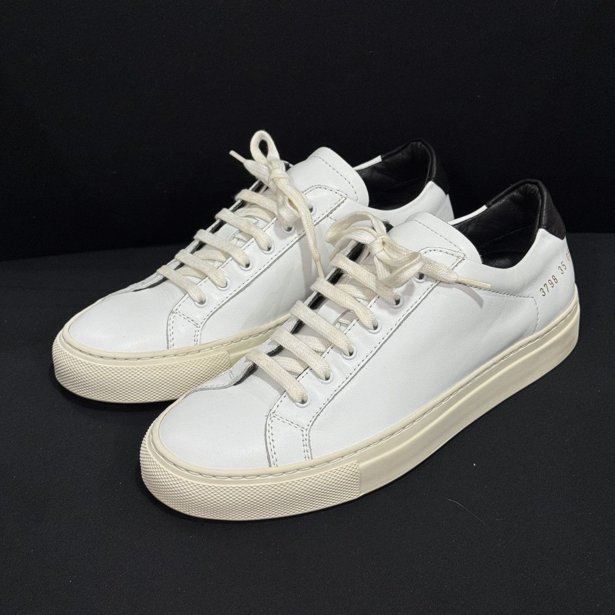 Common Projects Common Projects Women’s Achilles Low – White/Black Size US 5 / IT 35 - 3 Thumbnail