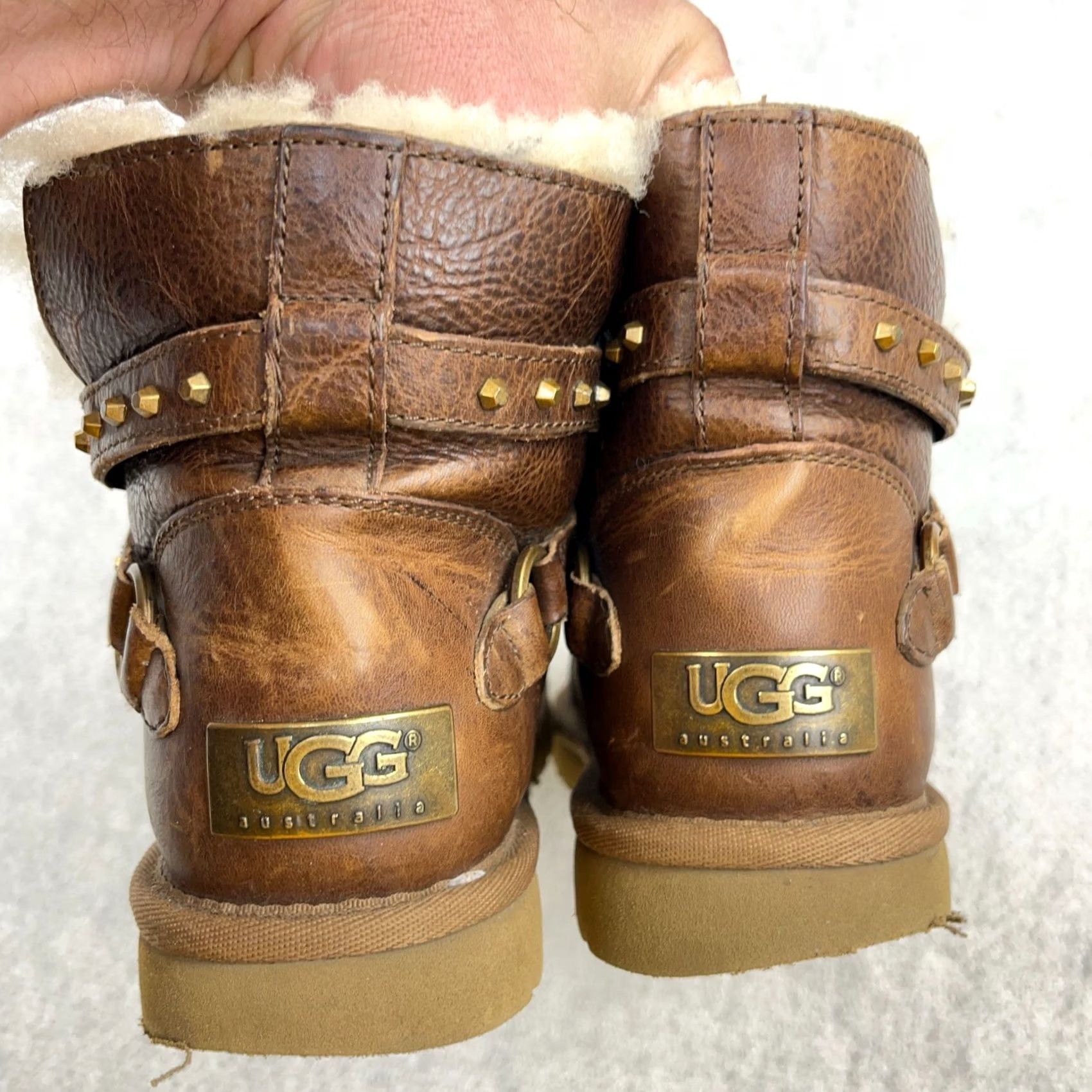 Ugg UGG Emersen Leather Studded Booties Brown US 6 Women Size US 5 / IT 35 - 7 Thumbnail
