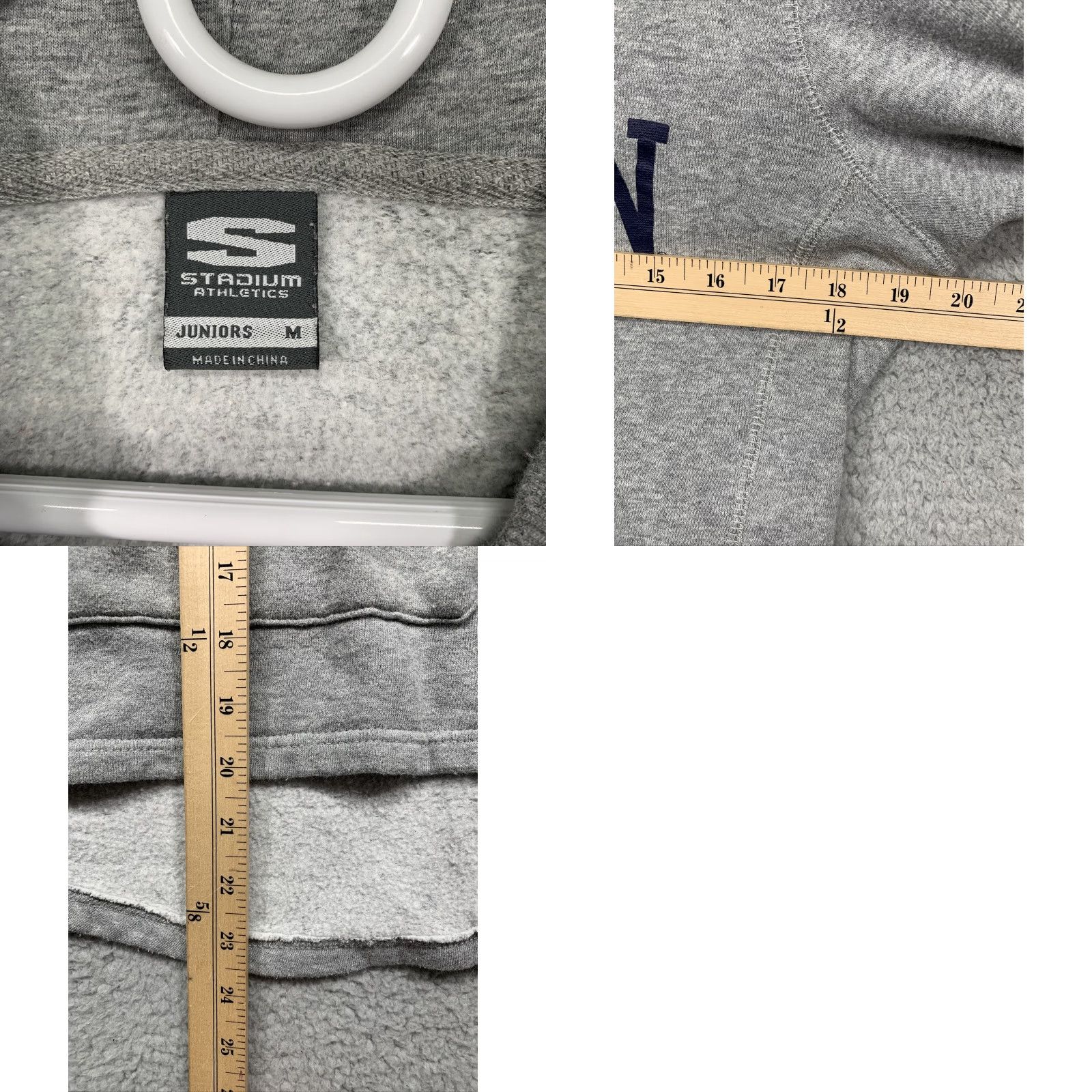 Vintage Stadium Athletics Michigan Go Blue Graphic Juniors Hooded Sweatshirt Medium Gray Size M / US 6-8 / IT 42-44 - 9 Thumbnail