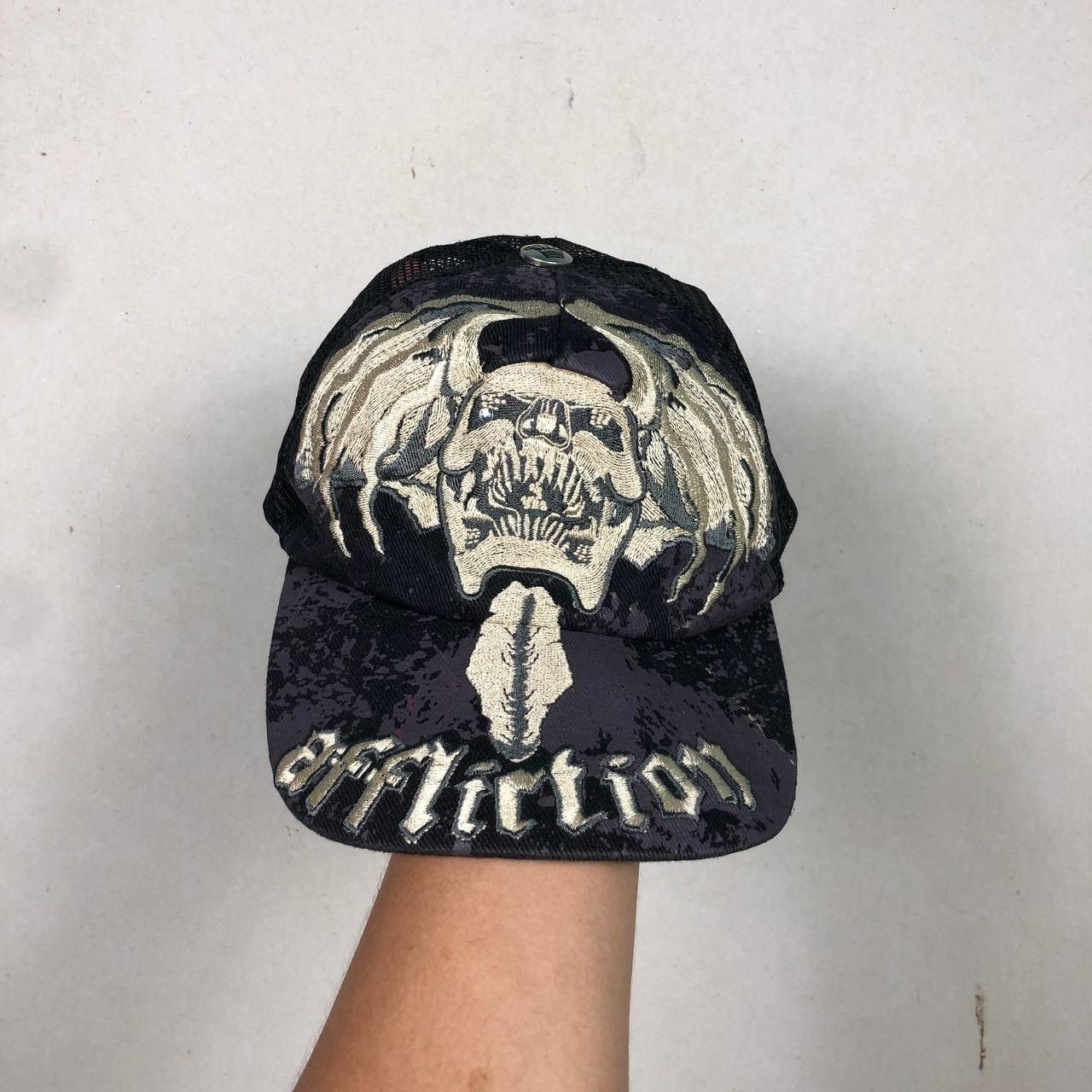 Affliction Affliction Hip Hop Skull Wing Sematary Trucker Hat Snapback Size ONE SIZE - 2 Thumbnail