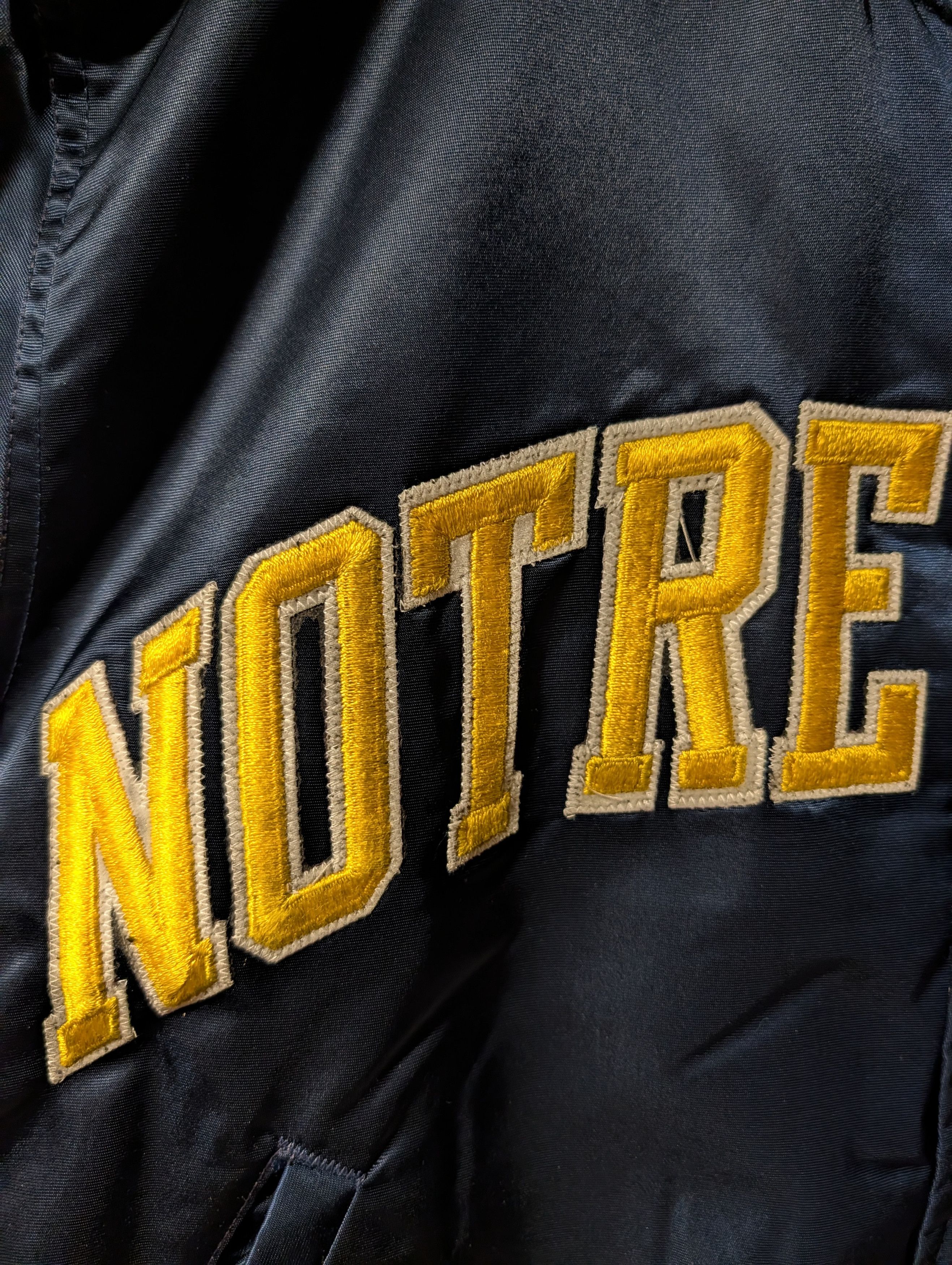 Starter Vintage Starter Notre Dame Satin Jacket Men's Irish Bomber Size US M / EU 48-50 / 2 - 2 Thumbnail
