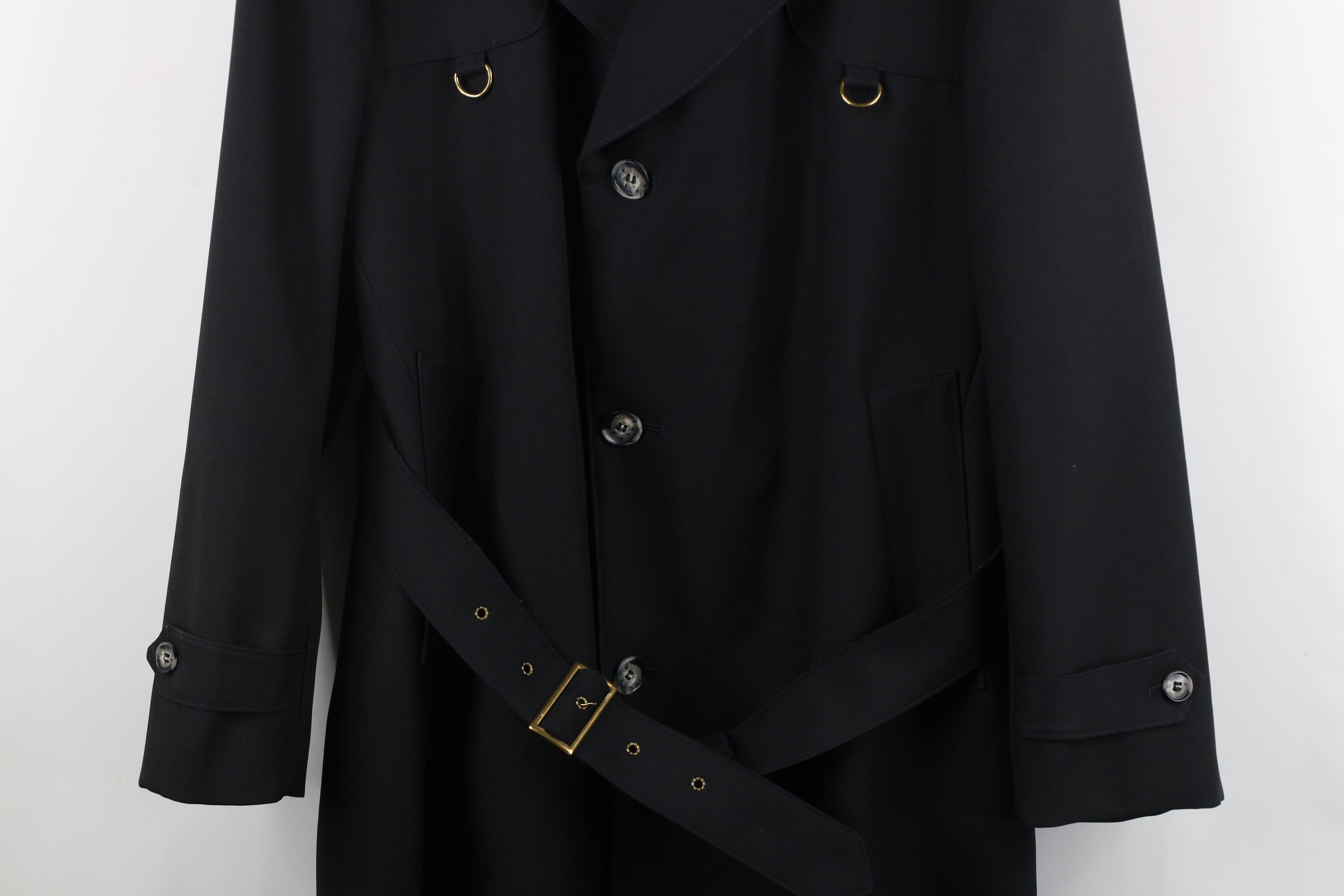 Vintage Vintage 90s Streetwear Blend Belted Trench Coat Jacket Black Size US L / EU 52-54 / 3 - 3 Thumbnail