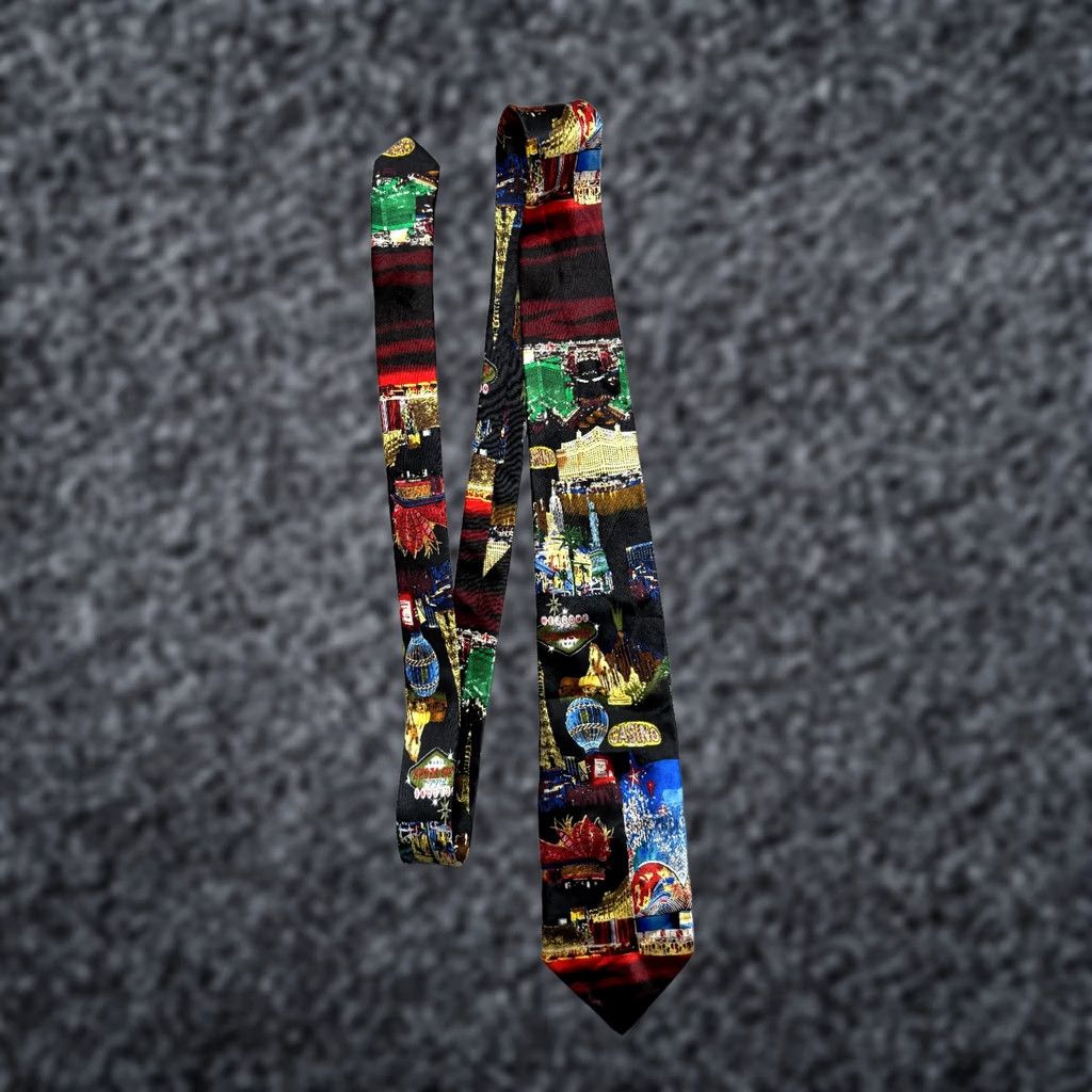 Vintage VINTAGE Museum Artifacts Tie Mens Las Vegas Nights Handmade Silk Neck All Size ONE SIZE - 1 Thumbnail