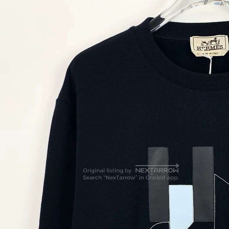 Hermes Hermes Dark Blue Geometric Print Cotton Size US L / EU 52-54 / 3 - 3 Thumbnail
