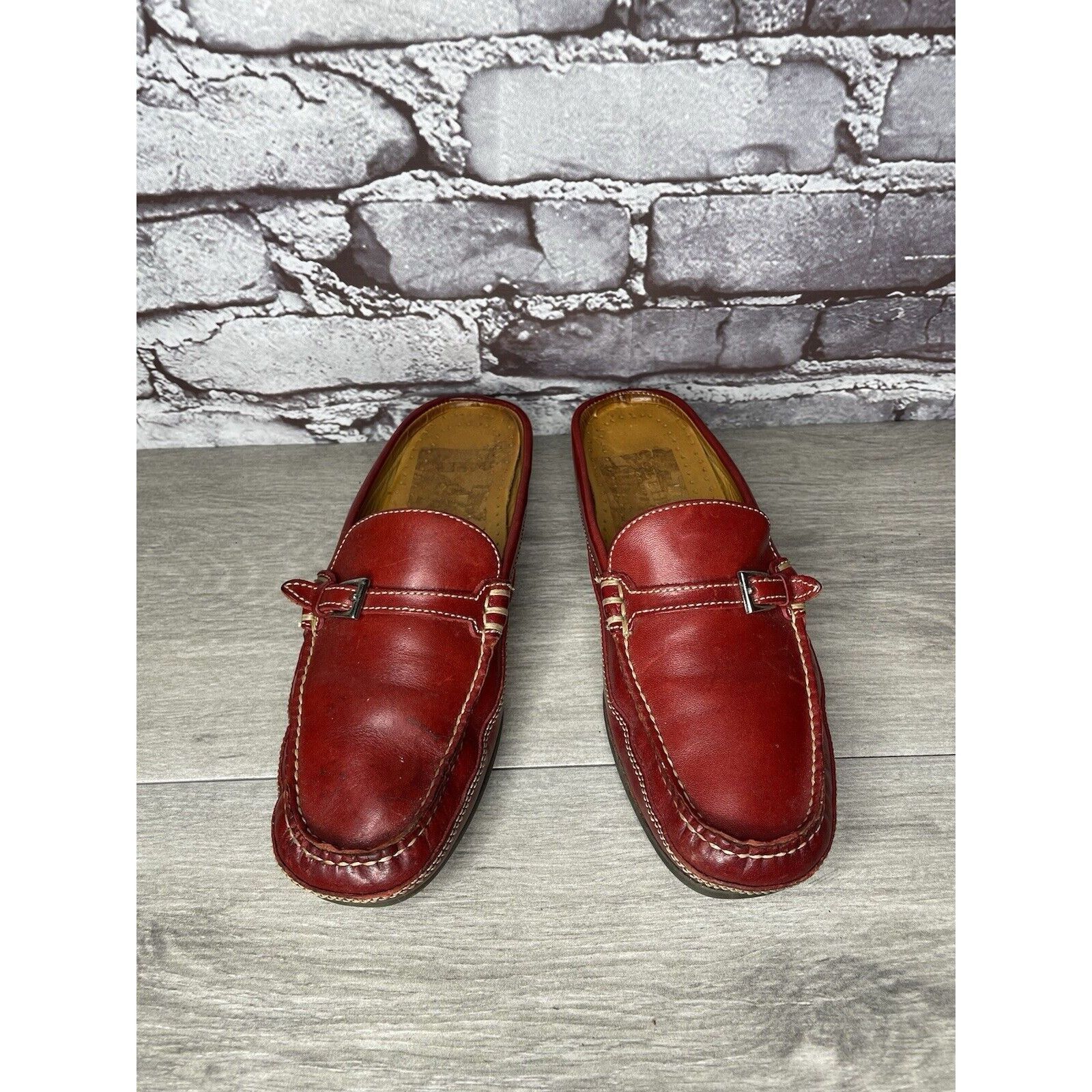Cole Haan Cole Haan Country Red Leather Strap Mules Shoes Women Sz 6.5 Size US 6.5 / IT 36.5 - 21 Thumbnail