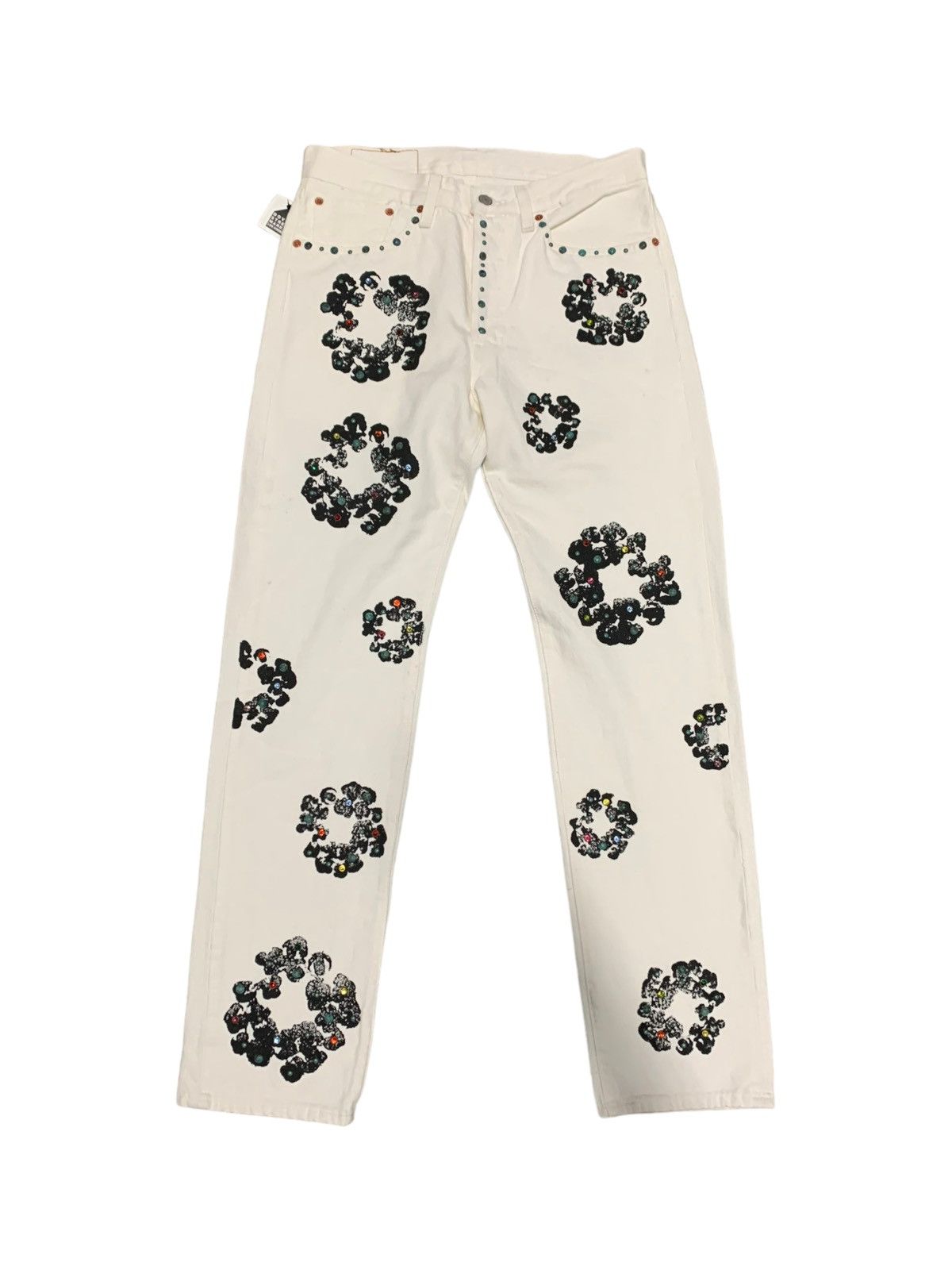 Denim tears rhinestone cotton wreath white/black