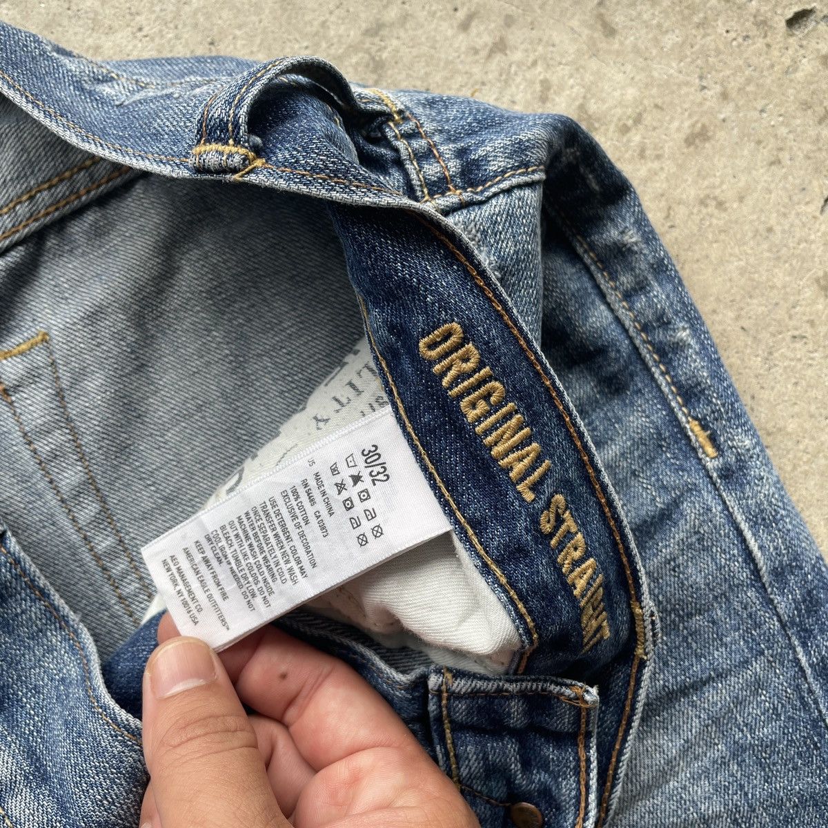 American Eagle Outfitters × Jean Vintage American Eagle Distressed Jeans Faded Pants W32 Size US 32 / EU 48 - 7 Thumbnail