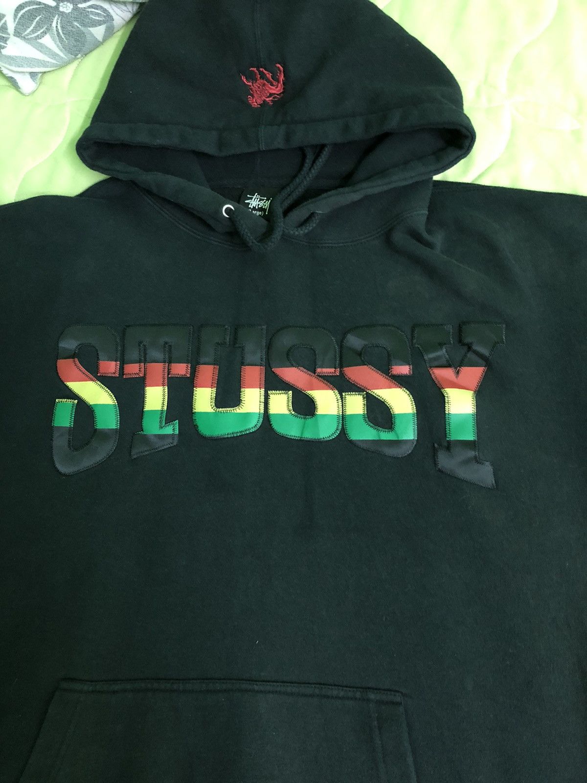 Stussy Vintage 00’s Stussy Rasta Embroidered Spellout Hoodie Rare Size US L / EU 52-54 / 3 - 8 Thumbnail