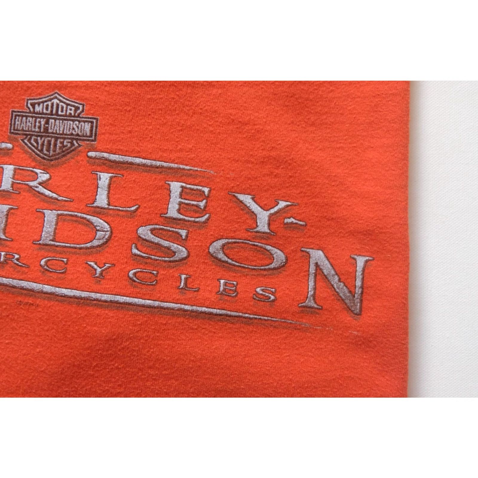 Harley Davidson VINTAGE Harley-Davidson T-Shirt Orange 2XL USA Made 90s Y2K Retro Motorcycle Mens Short Sleeve Crew Neck Graphic Print Size US XXL / EU 58 / 5 - 4 Thumbnail