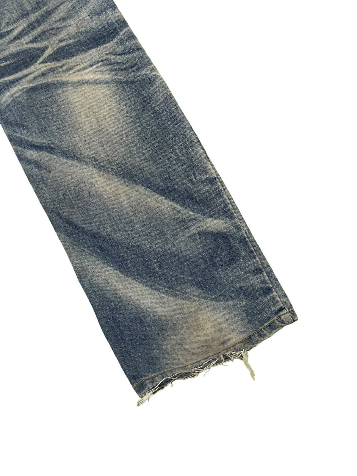 Japanese Brand Slim Jeans Improves Faded Distress Denim 8🟦7 Size US 35 - 14 Thumbnail