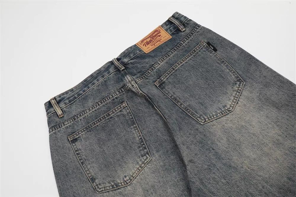 Japanese Brand × Jean Washed distressed men's retro all-match loose jeans Size US 32 / EU 48 - 6 Thumbnail