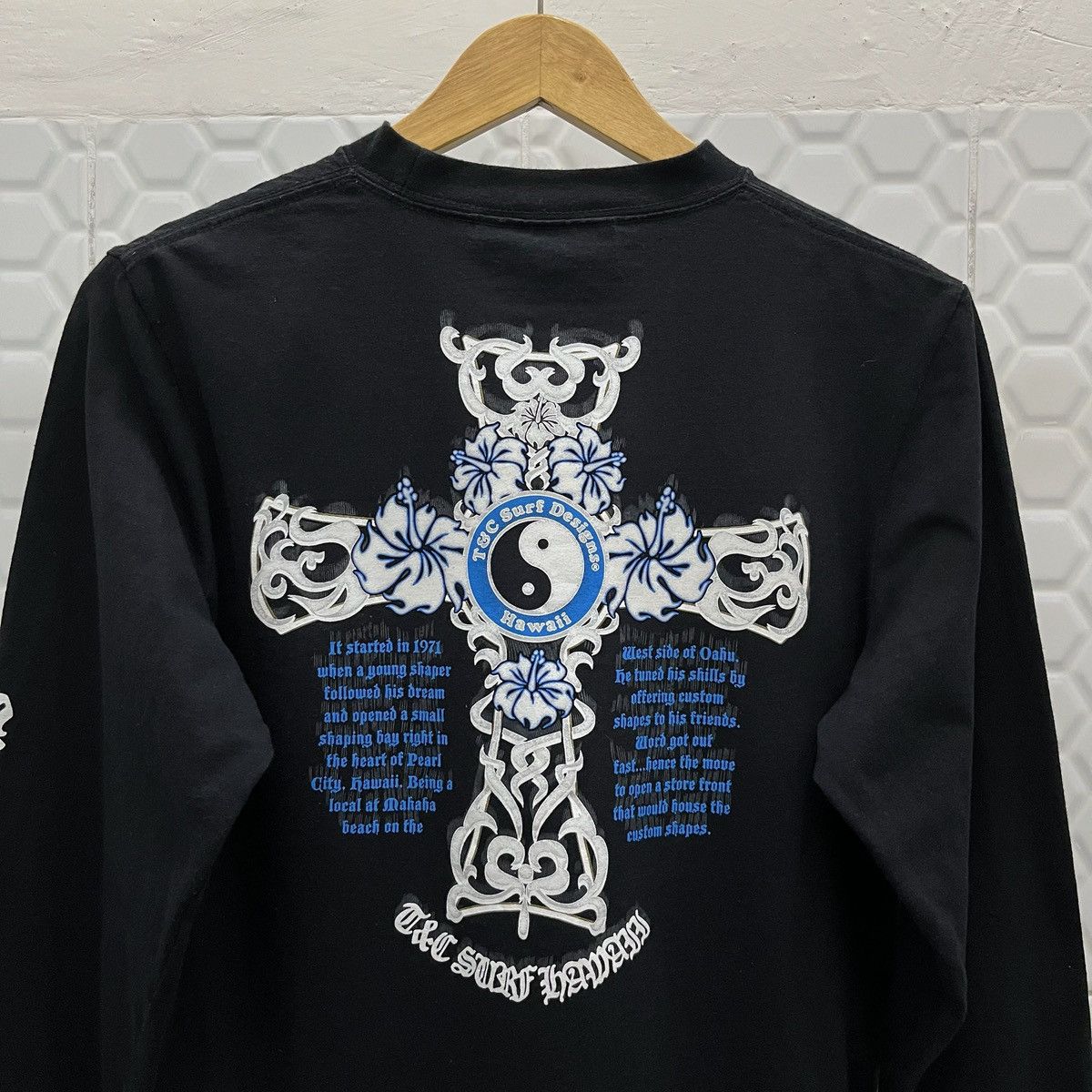 If Six Was Nine × Japanese Brand × Le Grande Bleu (L.G.B.) Y2K T&C Surf Cross Poem Longsleeve Size US M / EU 48-50 / 2 - 2 Thumbnail