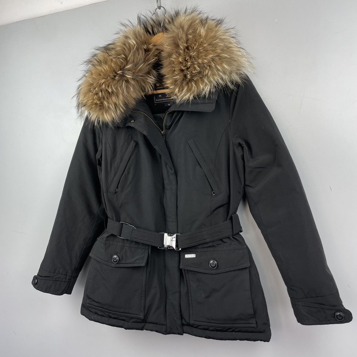 Woolrich Woolen Mills Woolrich Women’s Arctic Parka with Real Fur Trim & Belt Size M / US 6-8 / IT 42-44 - 2 Thumbnail