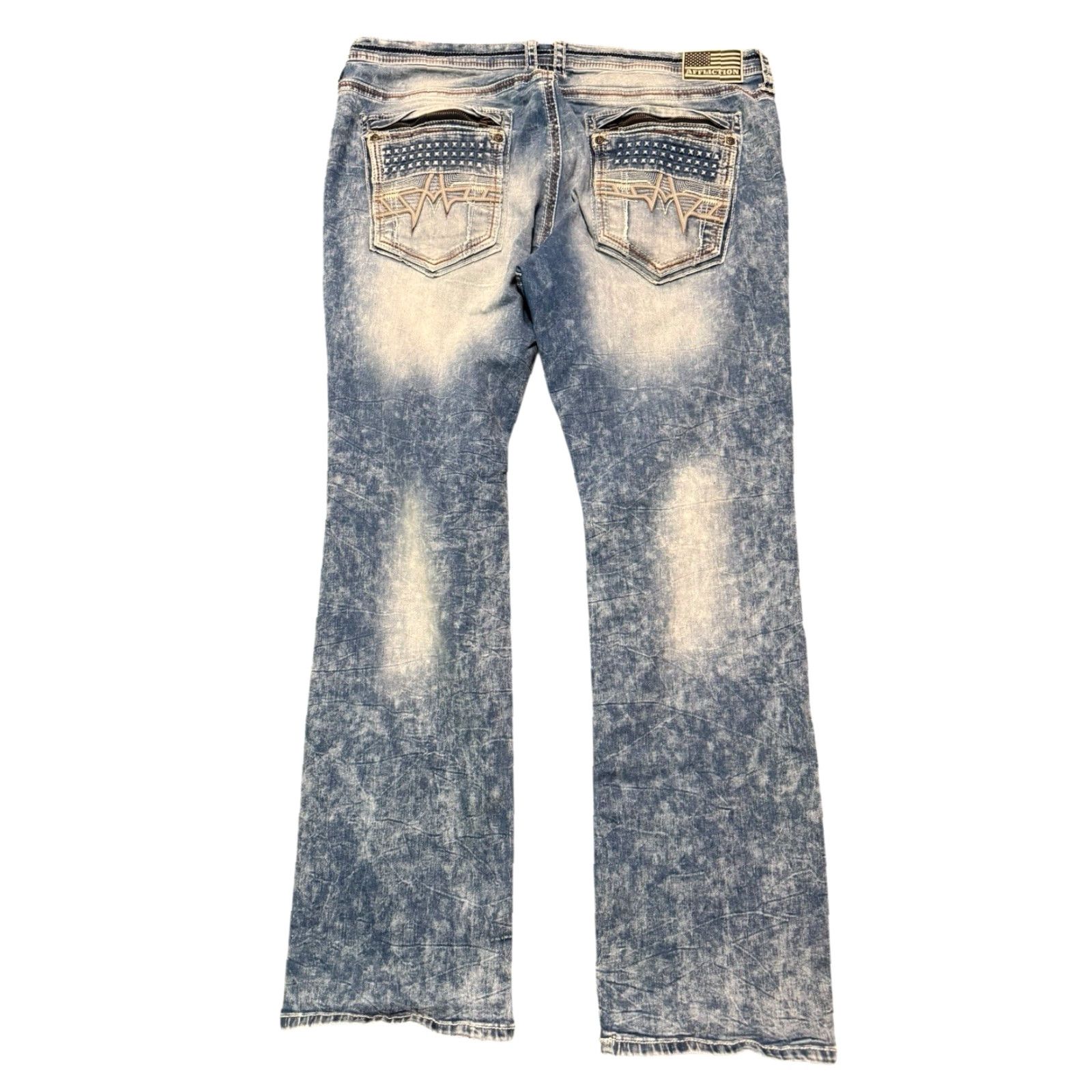 Affliction VINTAGE Affliction Ace Denim Jeans Distressed Blue 42x34 Jeans Men Big & Tall 5-Pocket Embroidered Denim Baggy? Size US 42 / EU 58 - 6 Thumbnail