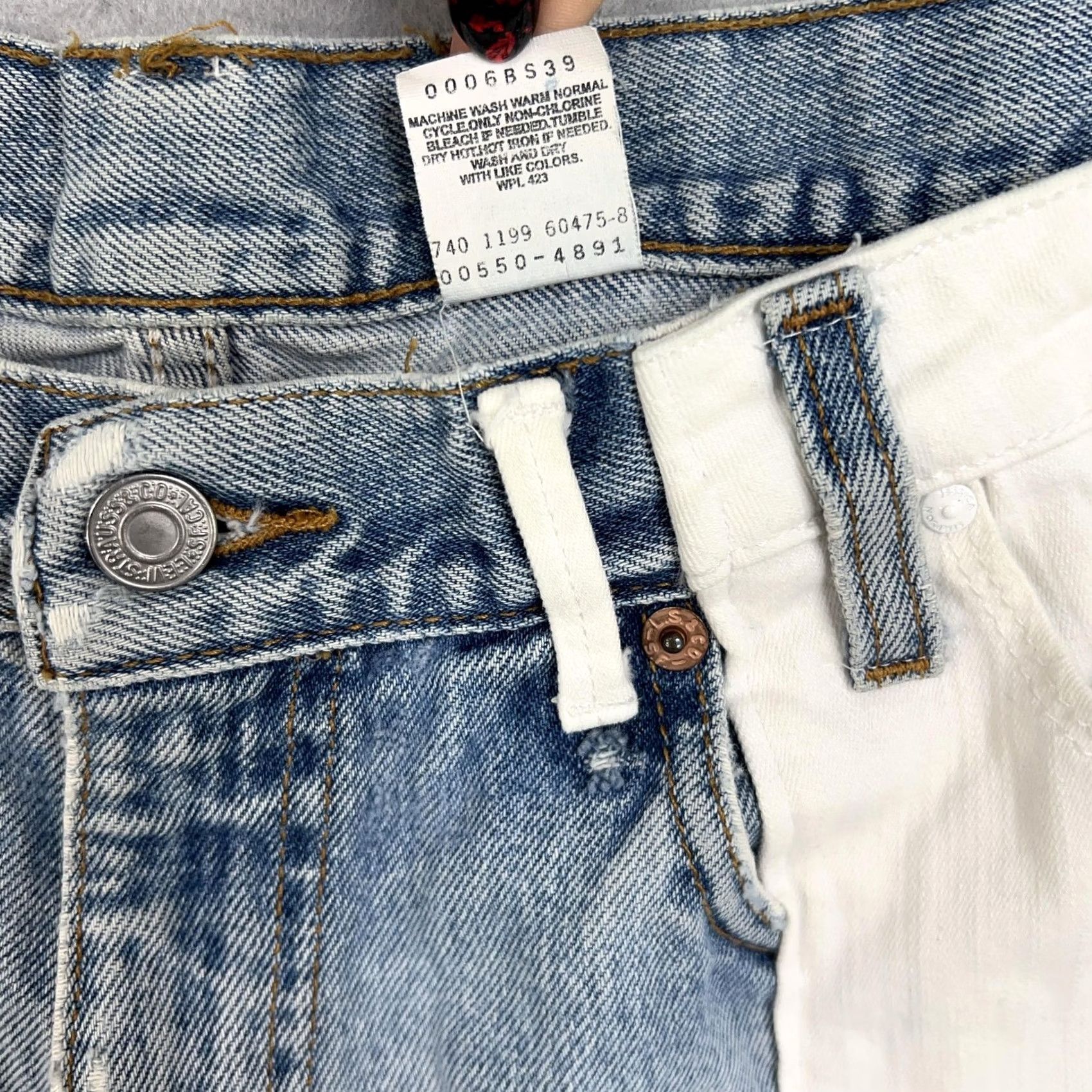 Levi's Vintage Levi'S Jeans - 34x36 - Denim Patchwork - Mid Rise - Blue - Upcycled 550 Size US 34 / EU 50 - 5 Thumbnail