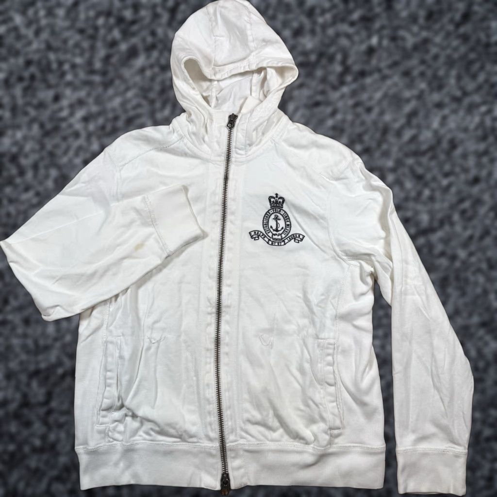 Polo Ralph Lauren VINTAGE Polo Ralph Lauren Hoodie Full Zip Anchor Crown Crest Mens XL White Size XL Size US XL / EU 56 / 4 - 1 Thumbnail