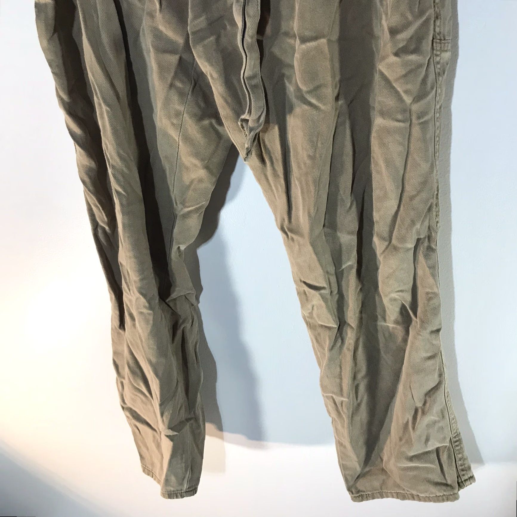Vintage VINTAGE Sonoma Women's Paperbag Pants Size 16 Beige Cotton Lyocell Spandex Crop Straight Fit Size 38" / US 16 / IT 52 - 3 Thumbnail
