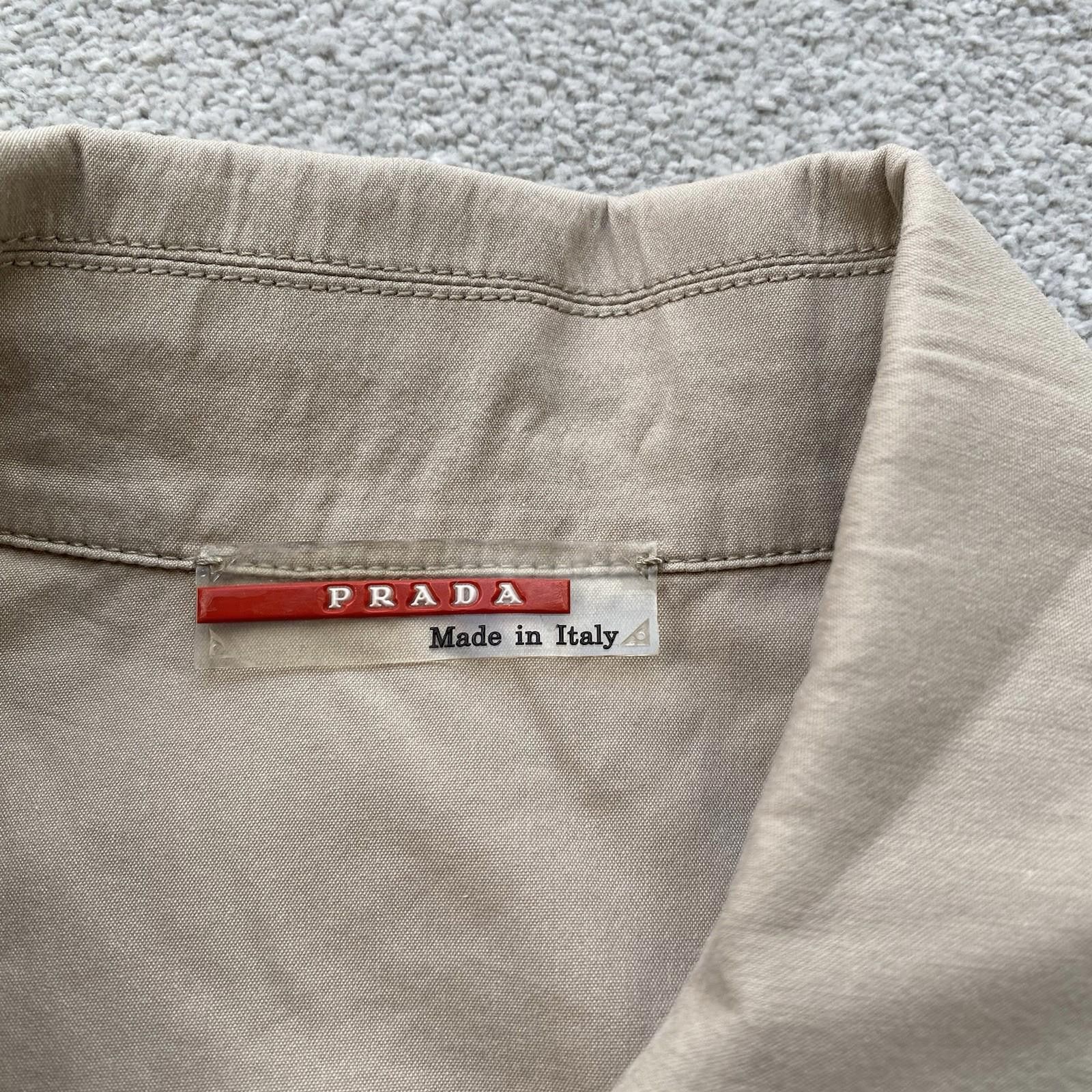 Prada Prada Sport Red Tab Short Sleeve Button Up Shirt Tan Size US L / EU 52-54 / 3 - 7 Thumbnail