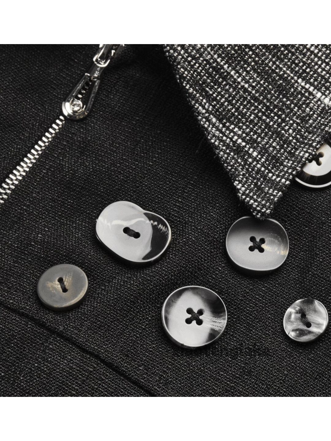 Utility punk yuppie patchwork button cleanfit jacket