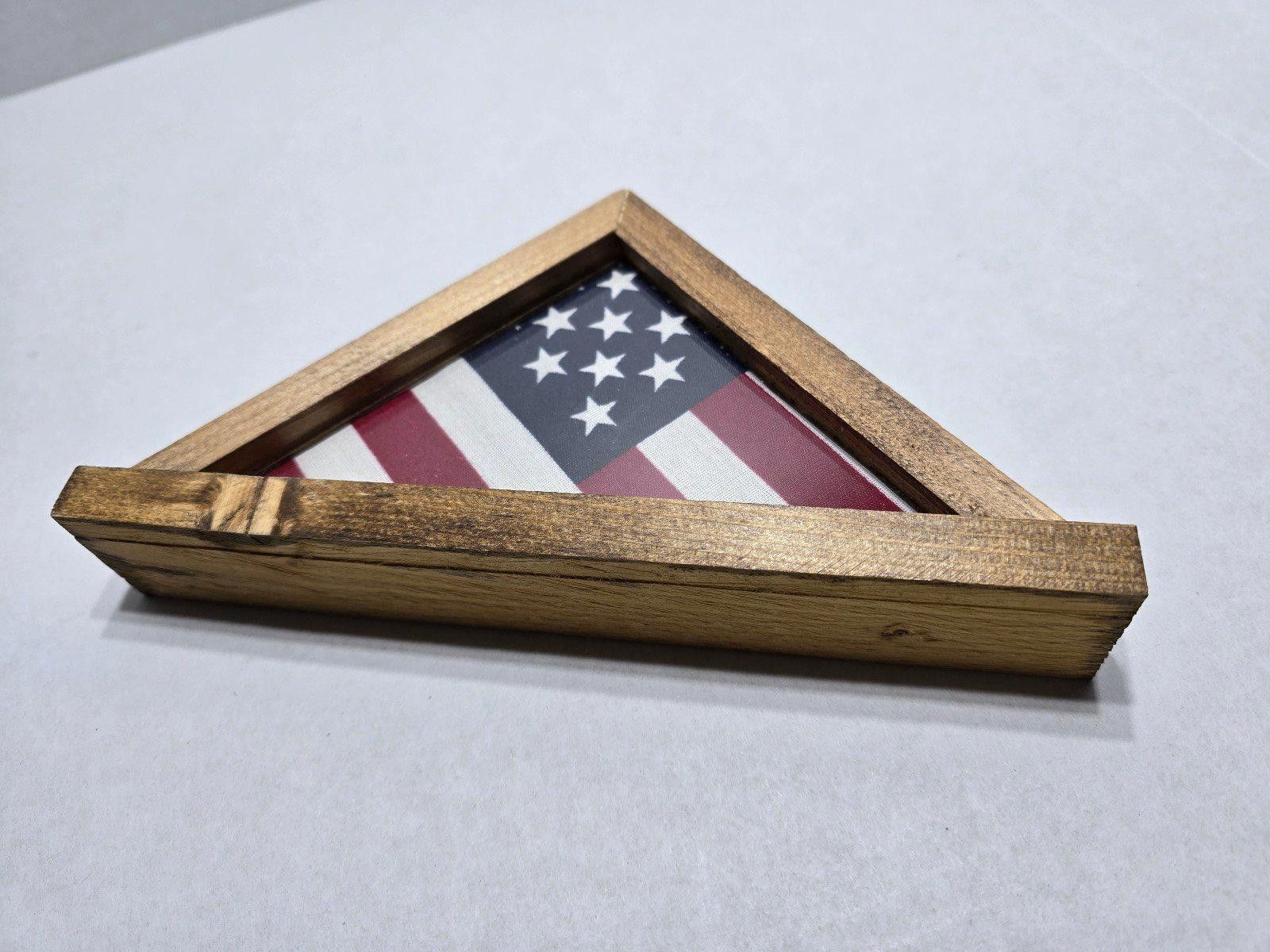 Homemade Handmade: Wooden Mini USA Flag Display Case: 6 x 6 x 8.5 Size ONE SIZE - 4 Thumbnail