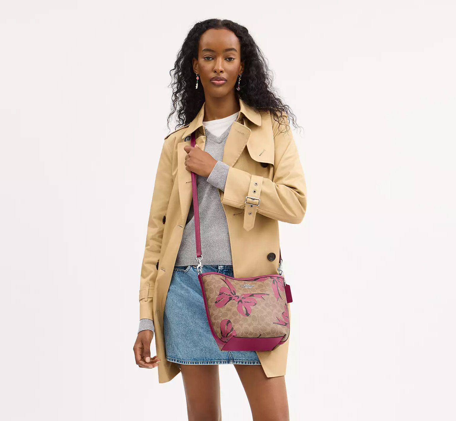Coach City Bucket Bag In Signature Canvas With Bow Print CY651 Size ONE SIZE - 5 Thumbnail