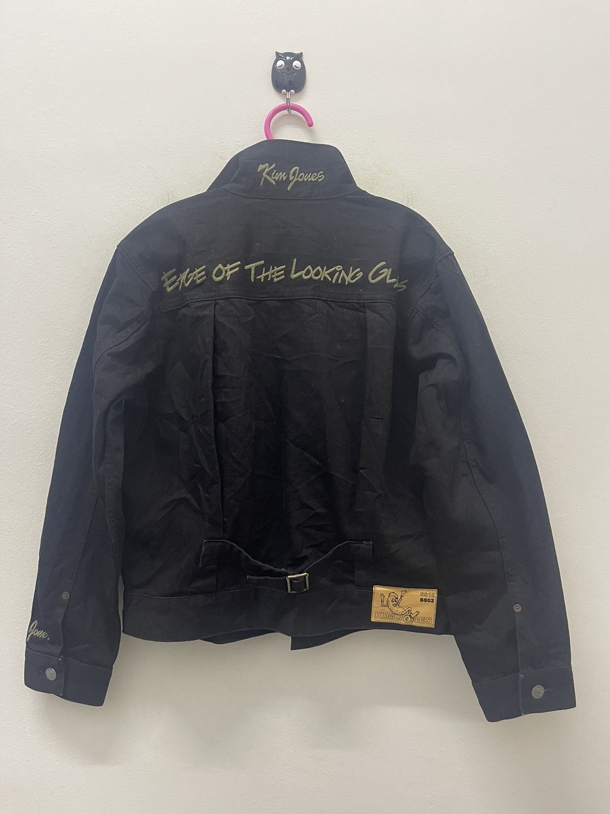 image of Kim Jones X Gu Ss18 Ss02 Embroidered Denim Jacket in Black, Men's (Size Large)