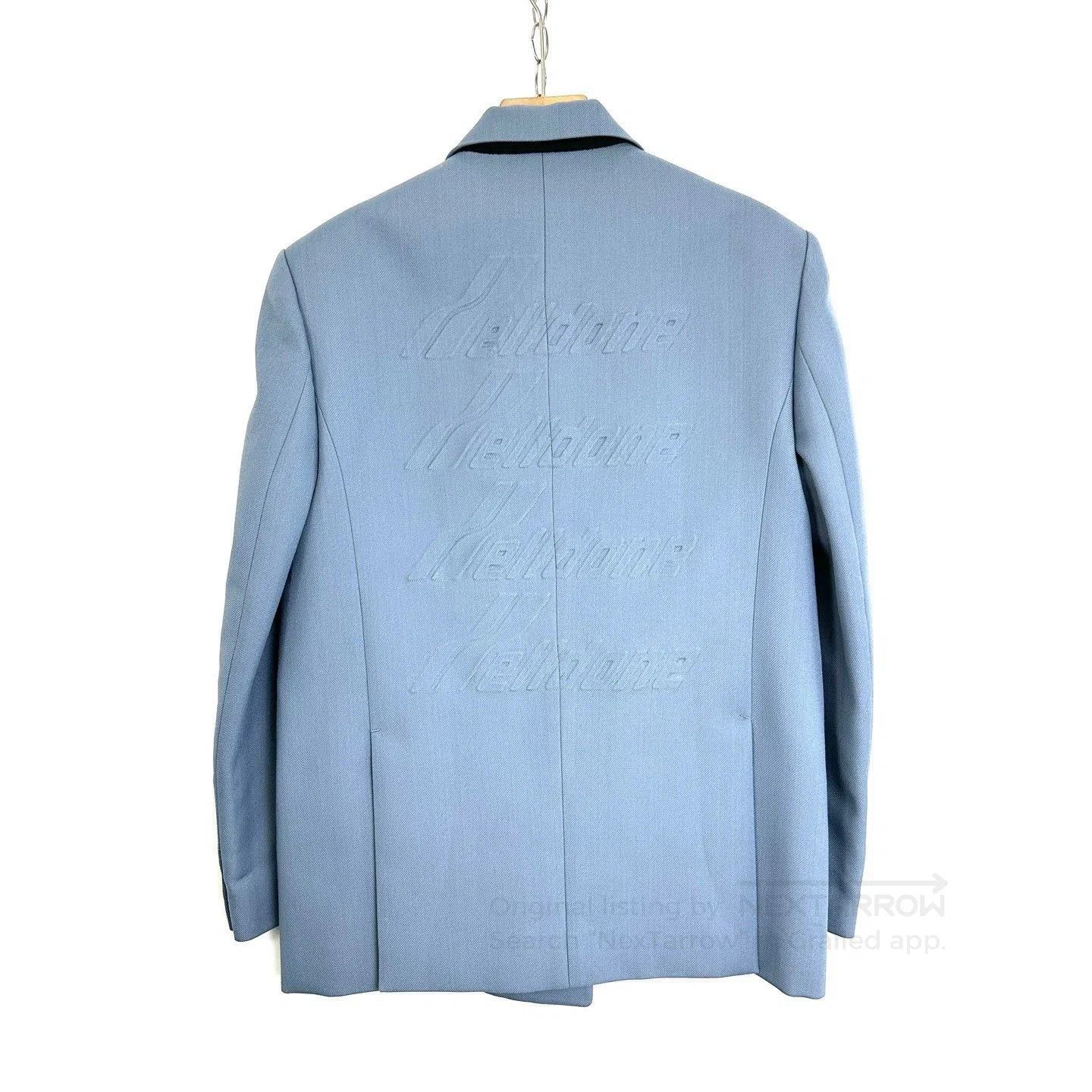 WE11DONE We11done Blue Embossed Logo Lapel Blazer. Size XS / US 0-2 / IT 36-38 - 2 Thumbnail