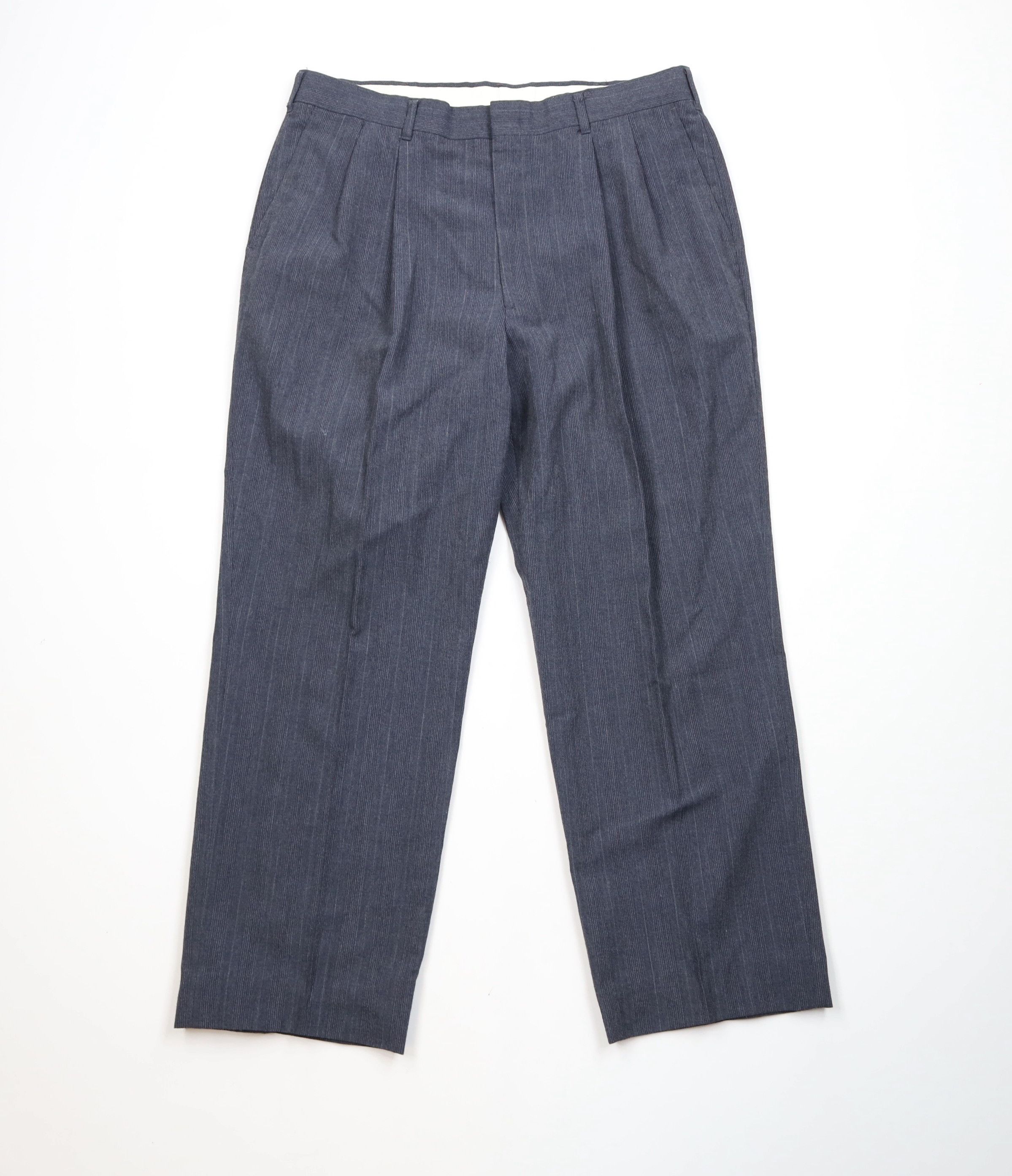 Vintage Vintage 70s Streetwear Pleated Wide Leg Chino Pants Size US 36 / EU 52 - 1 Thumbnail