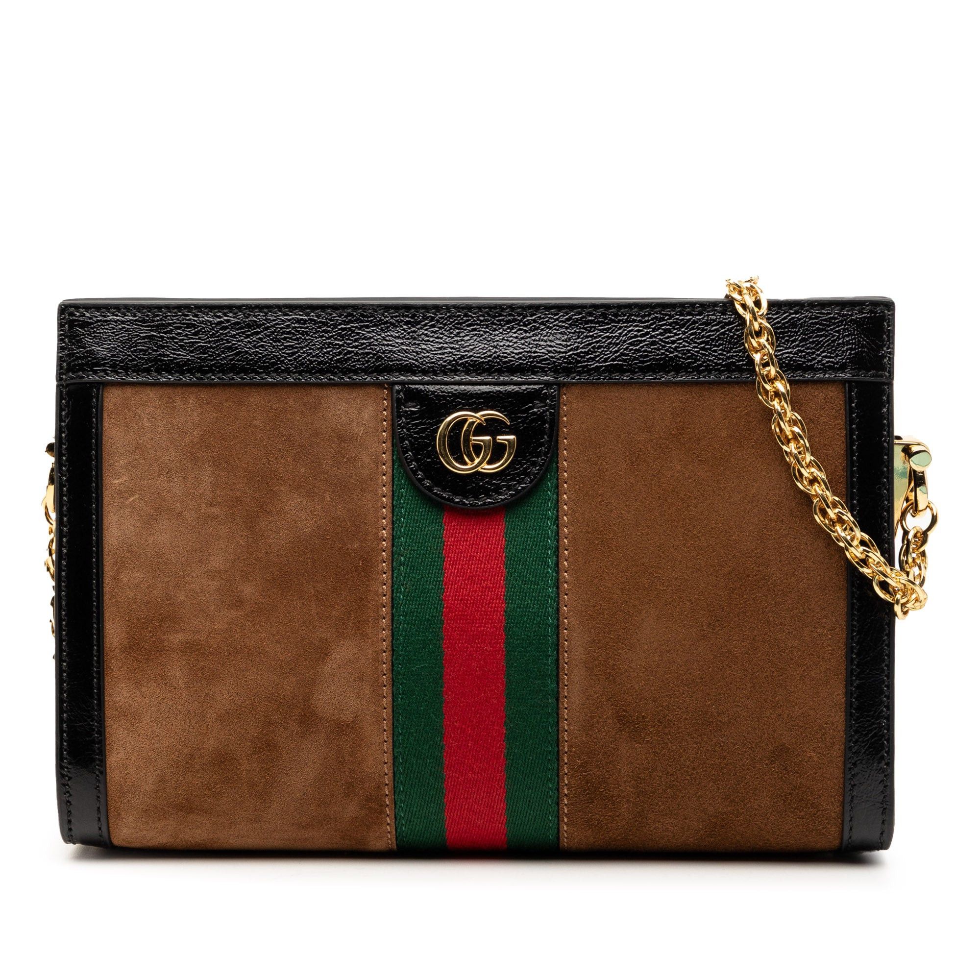 Gucci Small Suede Web Ophidia Chain Crossbody Size ONE SIZE - 1 Thumbnail