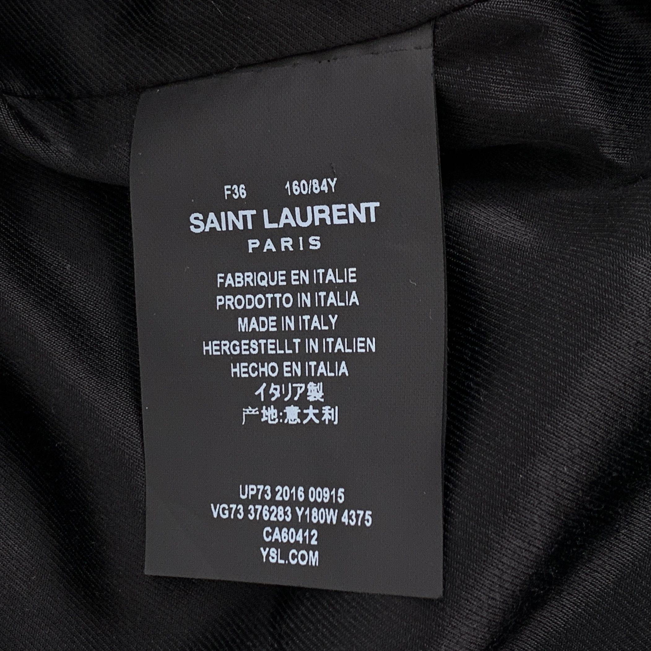 Saint Laurent Paris Saint Laurent Jacket – Blue Wool Stripe Bomber (Size XS) Size XS / US 0-2 / IT 36-38 - 6 Thumbnail