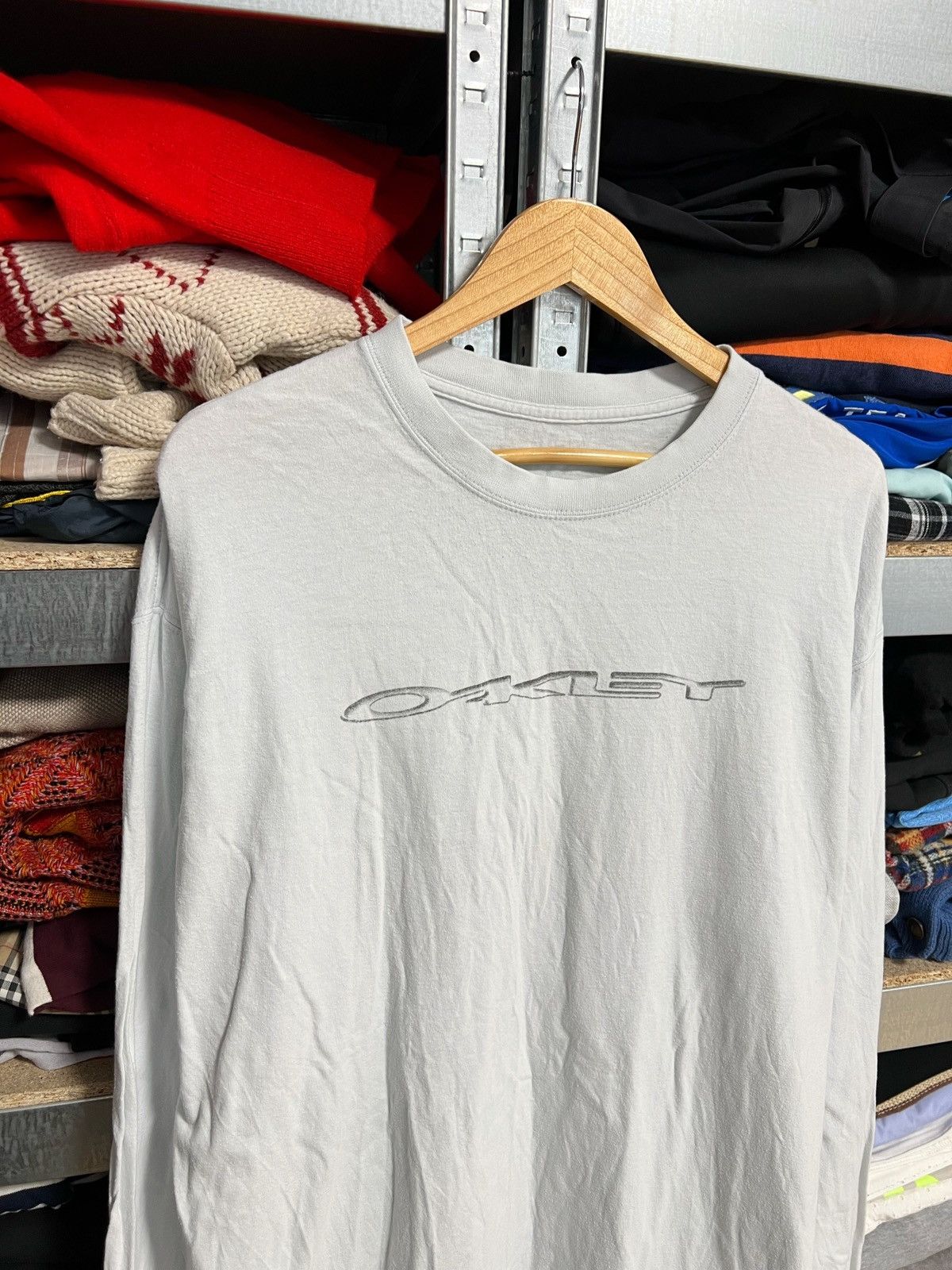 Oakley × Vintage Vtg Oakley Software Spell Out Big Logo T-Shirt Long Sleeve Size US XL / EU 56 / 4 - 2 Thumbnail