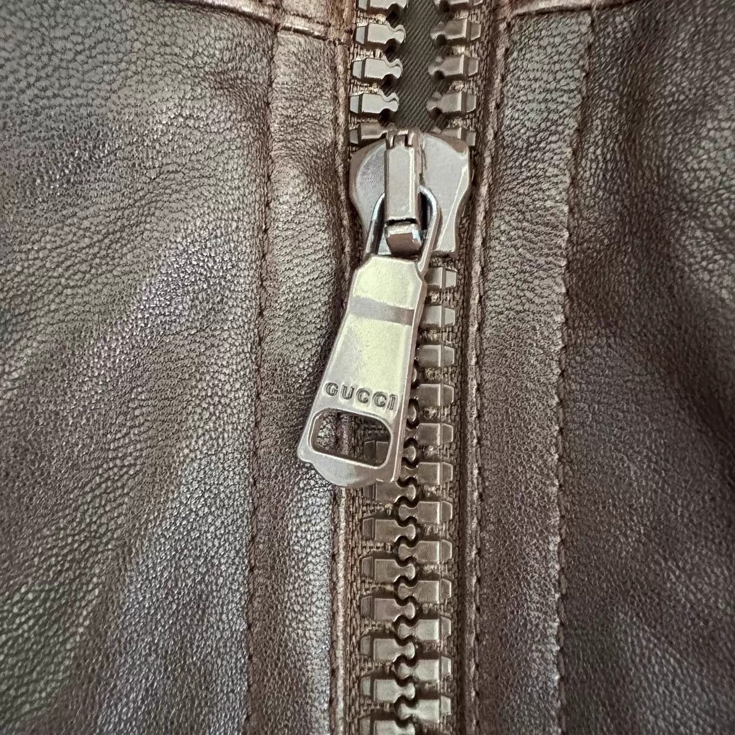 Gucci GUCCI Lambskin Stand-Collar Brown Jacket 48 Size US M / EU 48-50 / 2 - 6 Thumbnail