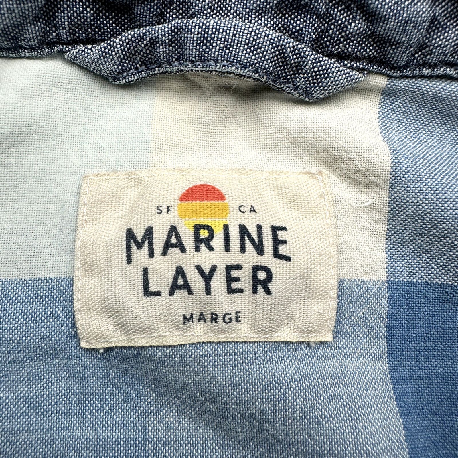 Marine Layer Marine Layer Stockton Blue Plaid Mens M Marge Button Shirt Size US M / EU 48-50 / 2 - 3 Thumbnail