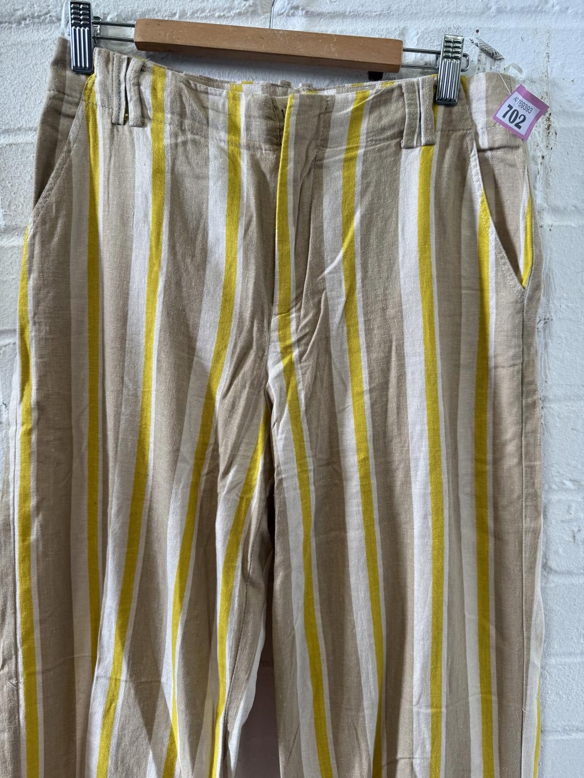 Zara Striped Casual Women's Pants with Pockets Size 26" / US 2 / IT 38 - 2 Thumbnail
