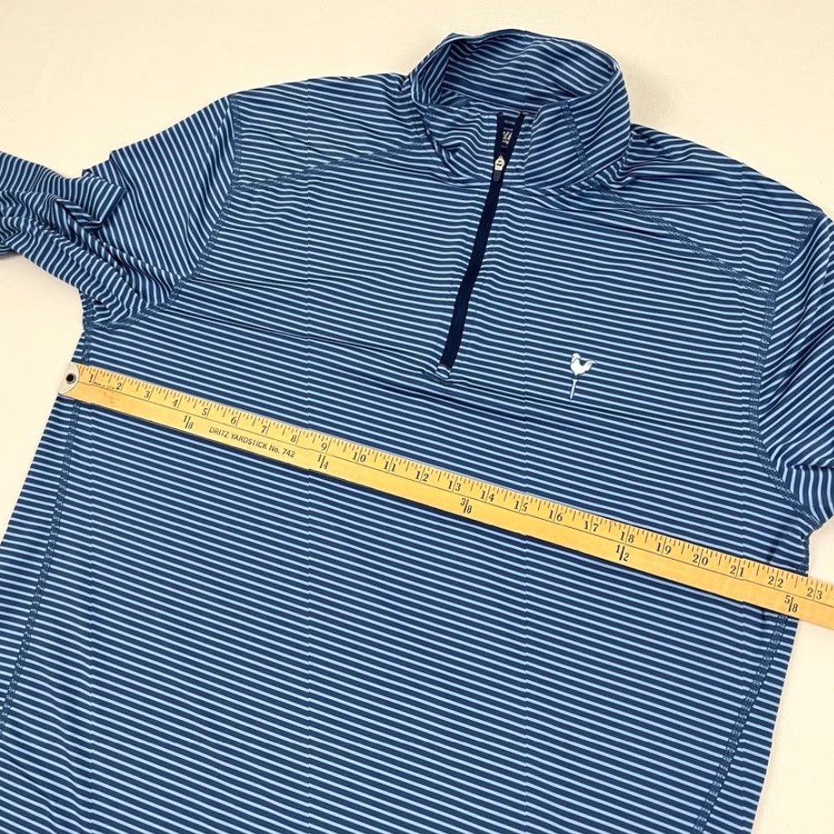 Vintage Mugsy Pullover Mens L Blue Striped Active Quarter Zip Performance Stretch Golf Size US L / EU 52-54 / 3 - 6 Thumbnail