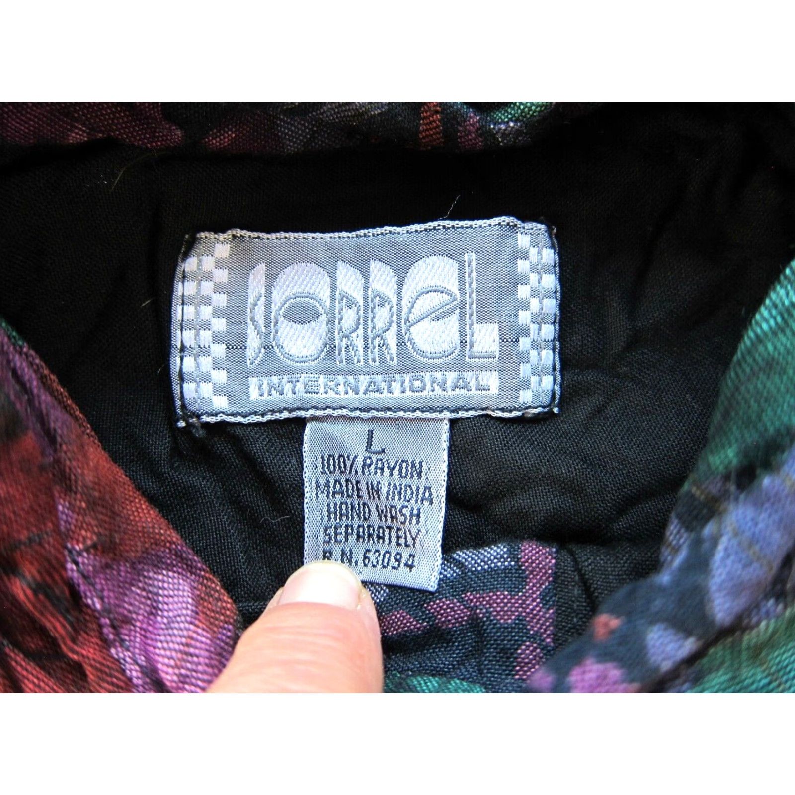 SOREL Vtg Sorrel International Floral Plaid Rayon Collar Button Up Blouse Woman Large Size L / US 10 / IT 46 - 3 Thumbnail
