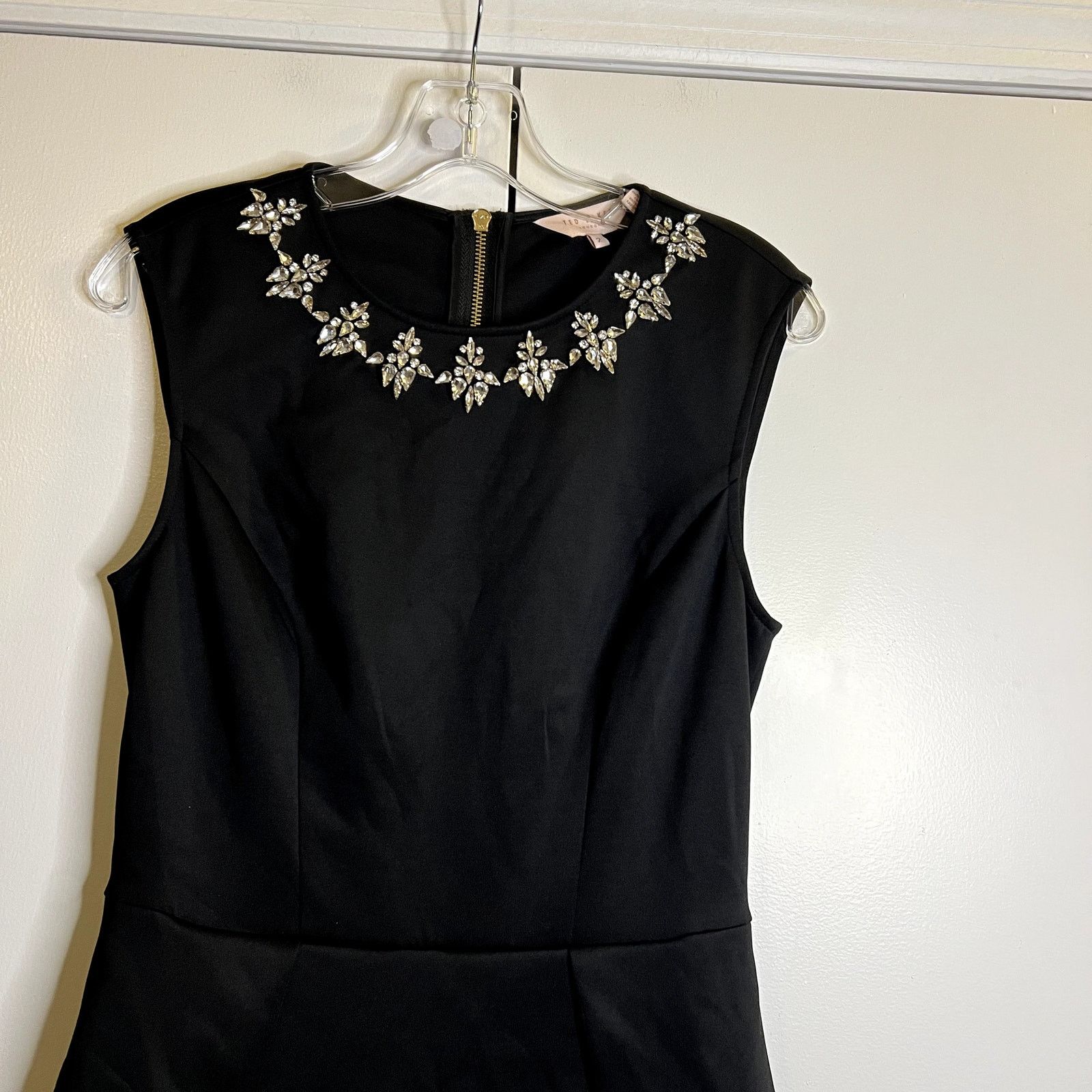 Ted Baker Ted Baker Joone Skater Bejeweled Sleeveless Mini Black Dress Size S / US 4 / IT 40 - 4 Thumbnail