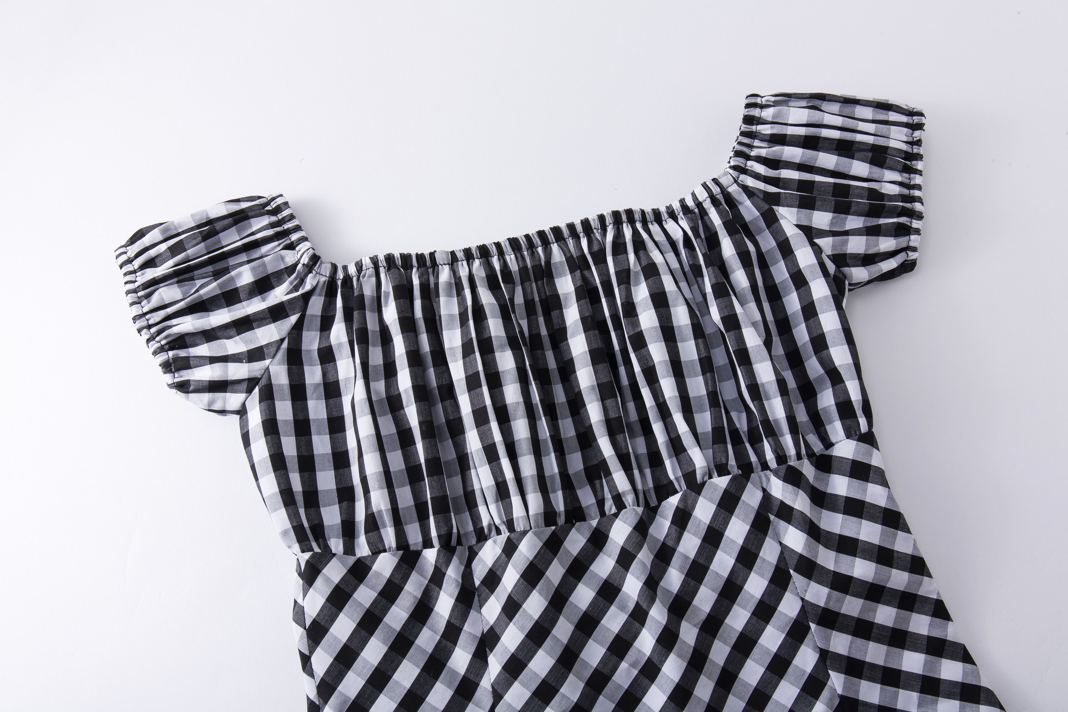 Other Women tops black and white check off shoulder slim fit Size XXL / US 16-18 / IT 52-54 - 3 Thumbnail