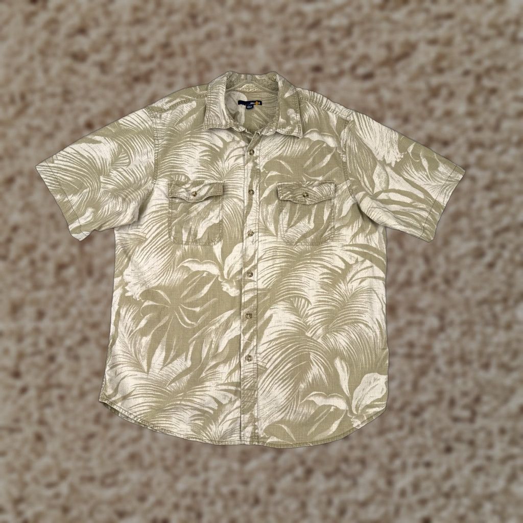 Basic Editions Basic Editions Hawaiian Shirt Men L Green Floral 100% Cotton Button-Up Resort Aloha Luau Vacation Size US L / EU 52-54 / 3 - 1 Thumbnail