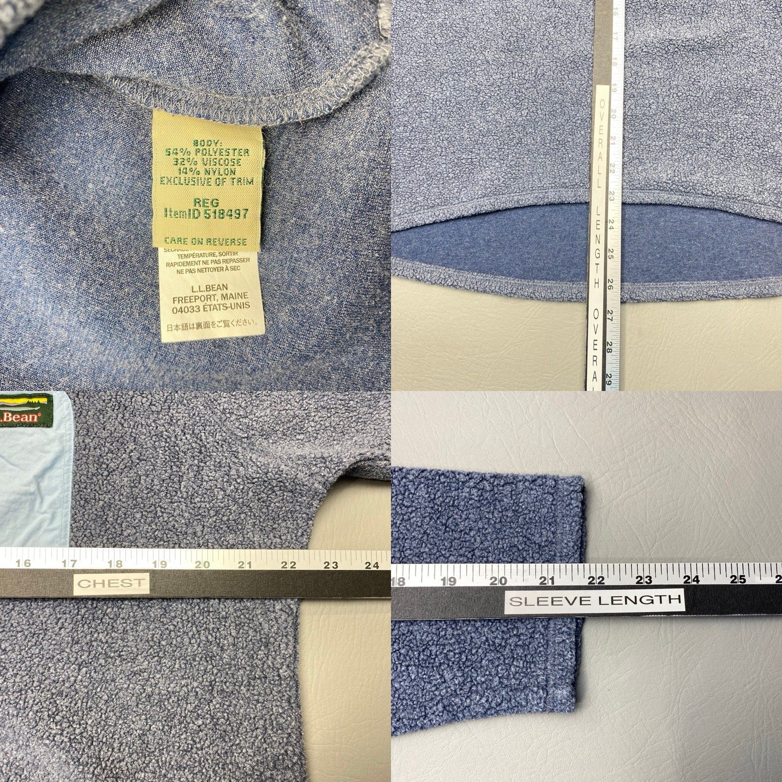 Vintage LL Bean Sweater Shirt 518497 Womens XL Tumbled Sherpa Crew Fleece Pullover Blue Size XL / US 12-14 / IT 48-50 - 8 Thumbnail
