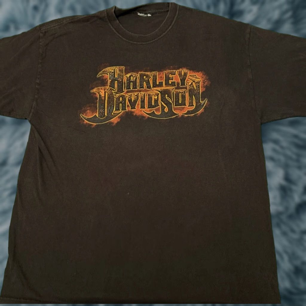 Harley Davidson VINTAGE Harley-Davidson Shirt Mens L Black 90s Y2K Biker Flames Miami Florida 2000s Logo Shirt Mens L Size US L / EU 52-54 / 3 - 1 Thumbnail